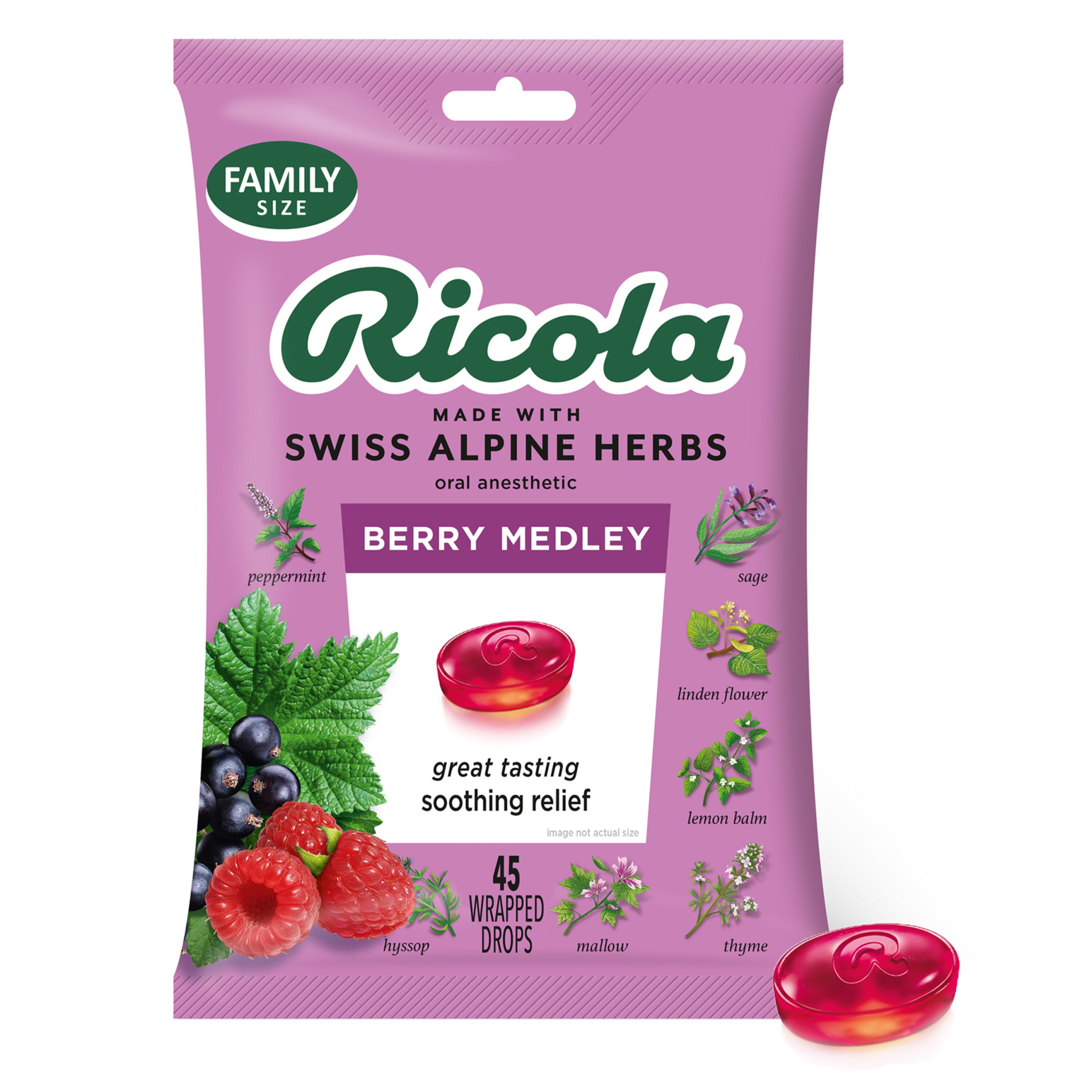 Ricola Berry Medley Throat Drops, 45 CT