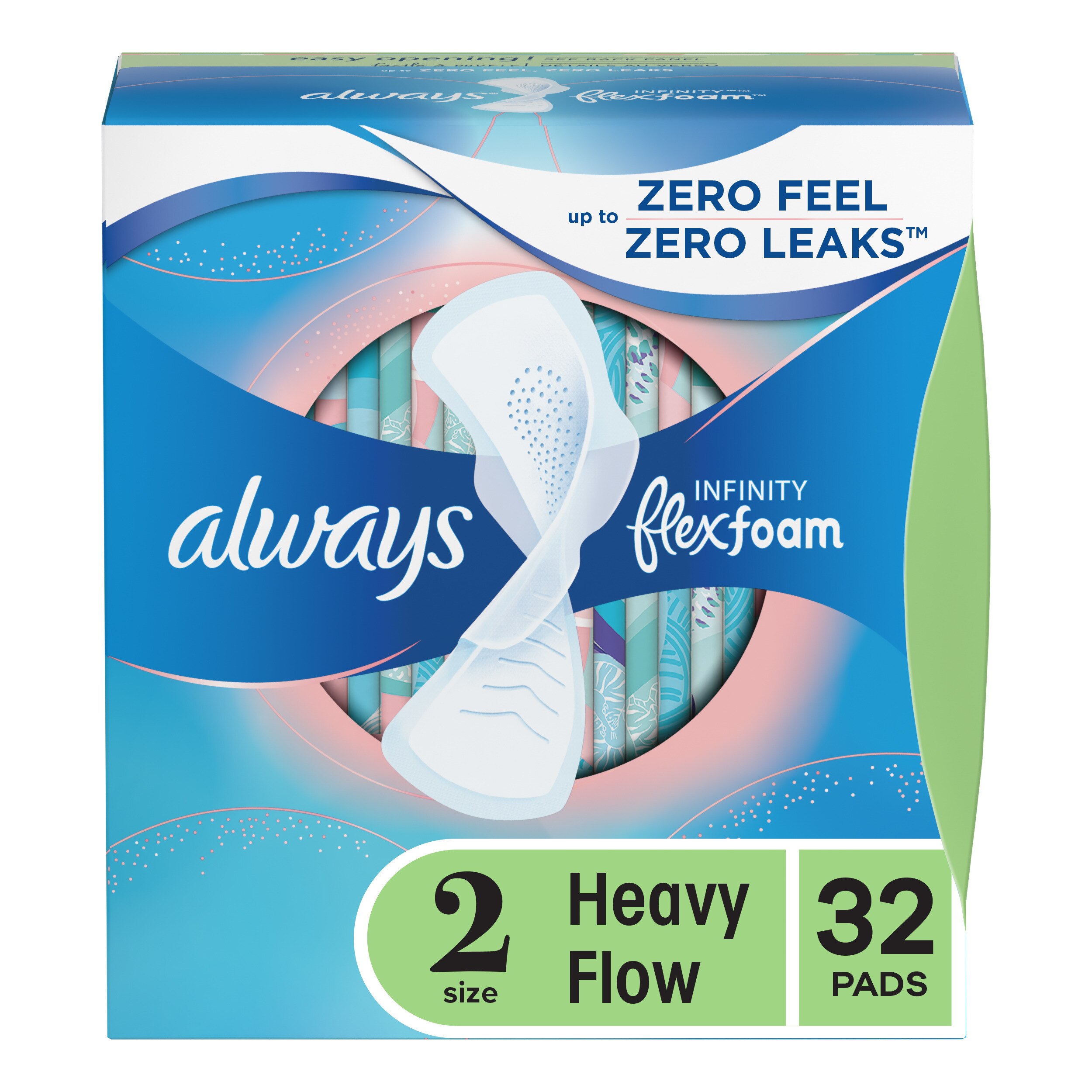 Always Infinity FlexFoam Size 2 Pads, Unscented, Super