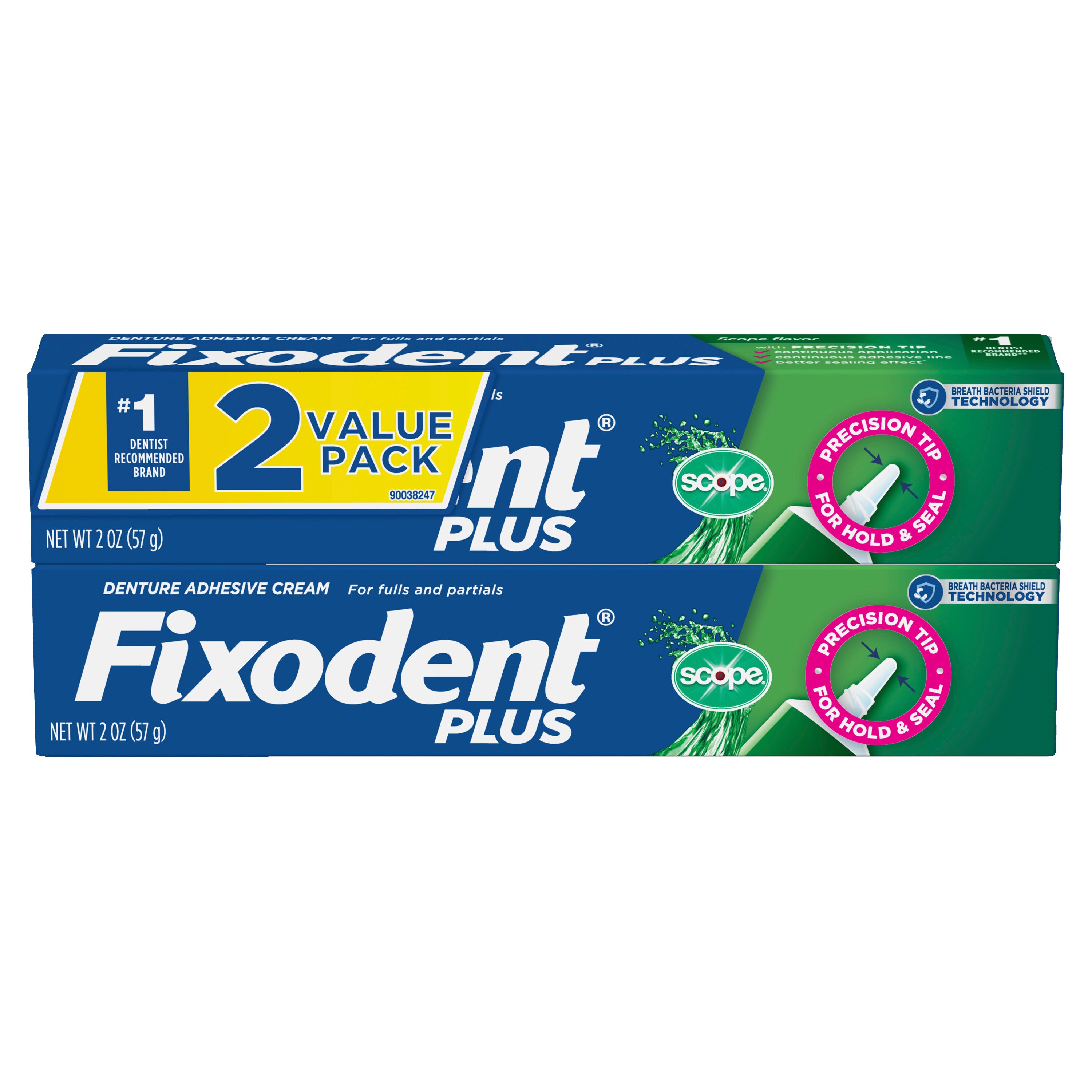 Fixodent Plus Scope Denture Adhesive Cream for Fulls and Partials