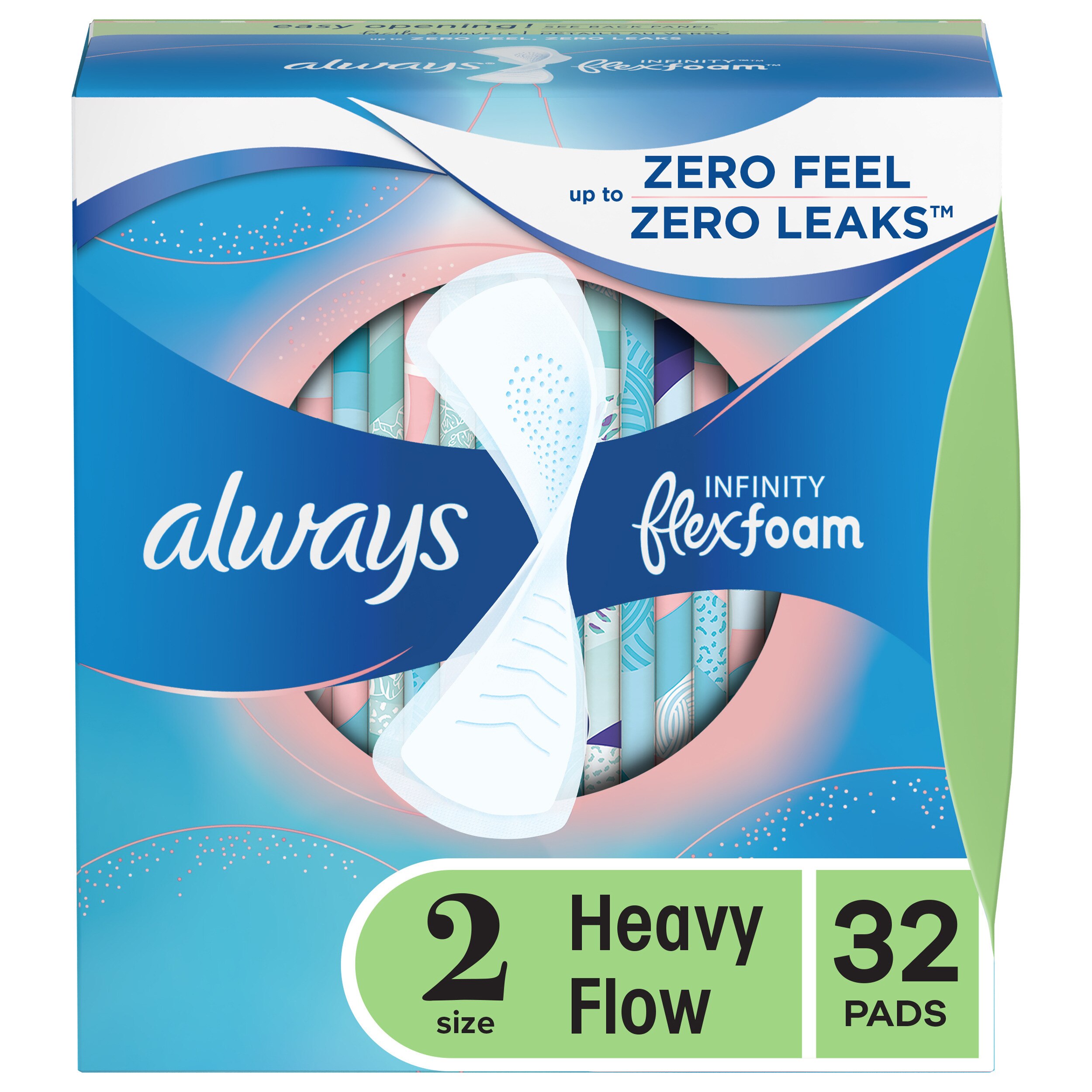 Always Infinity Pads without Wings Heavy Flow, 32CT