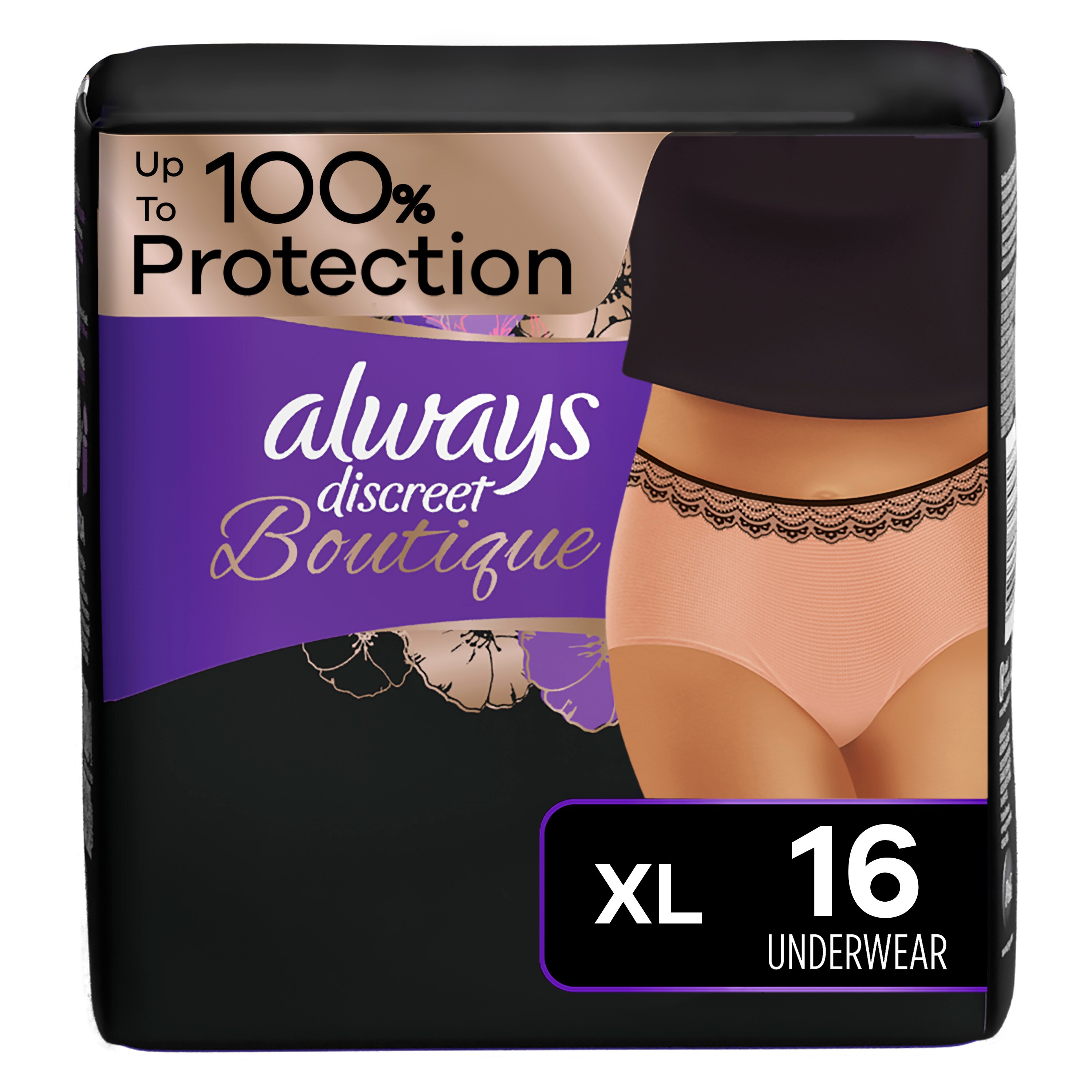 Always Discreet Boutique Incontinence and Postpartum Underwear for Women Maximum Protection