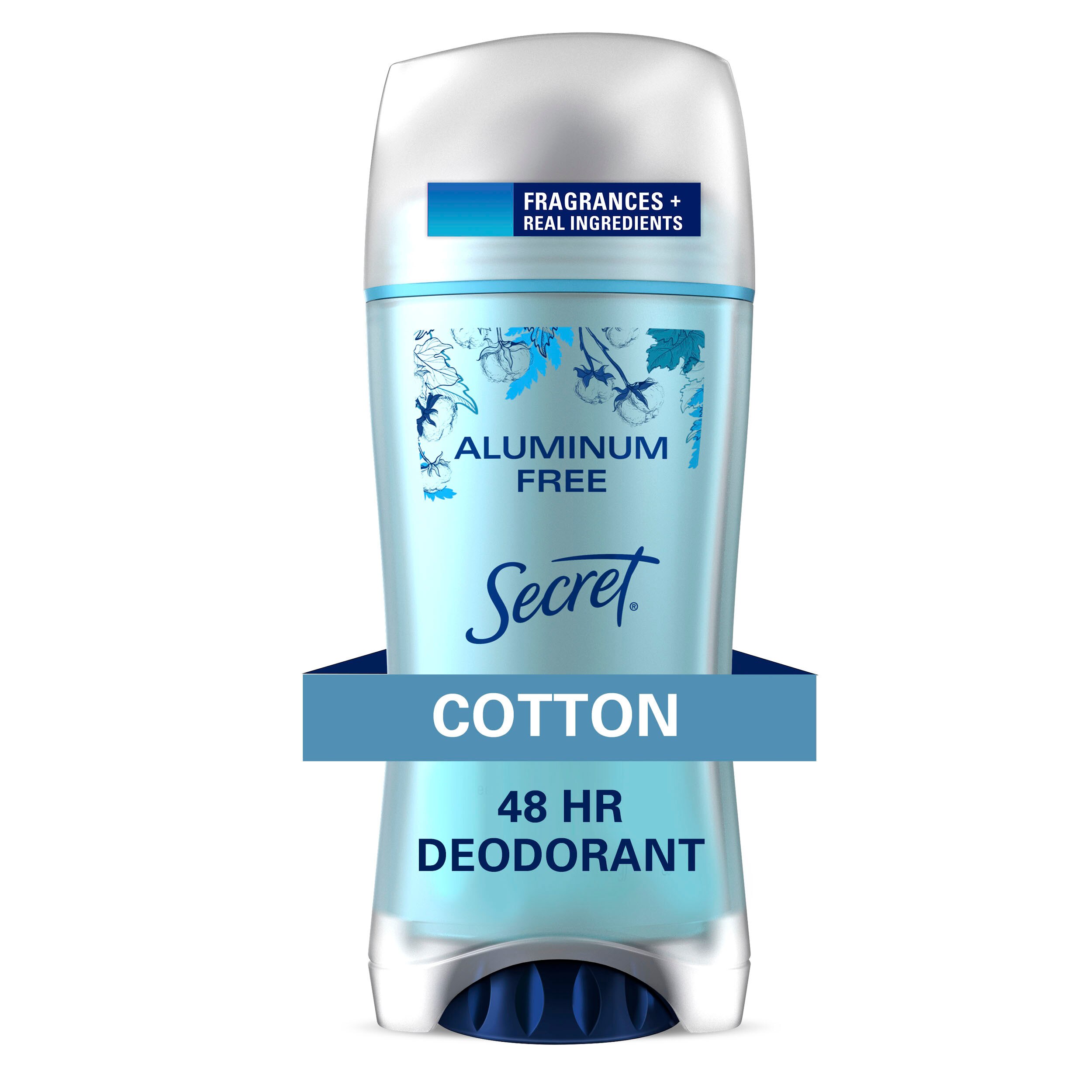 Secret 48-Hour Aluminum Free Deodorant Stick, Cotton, 2.4 OZ