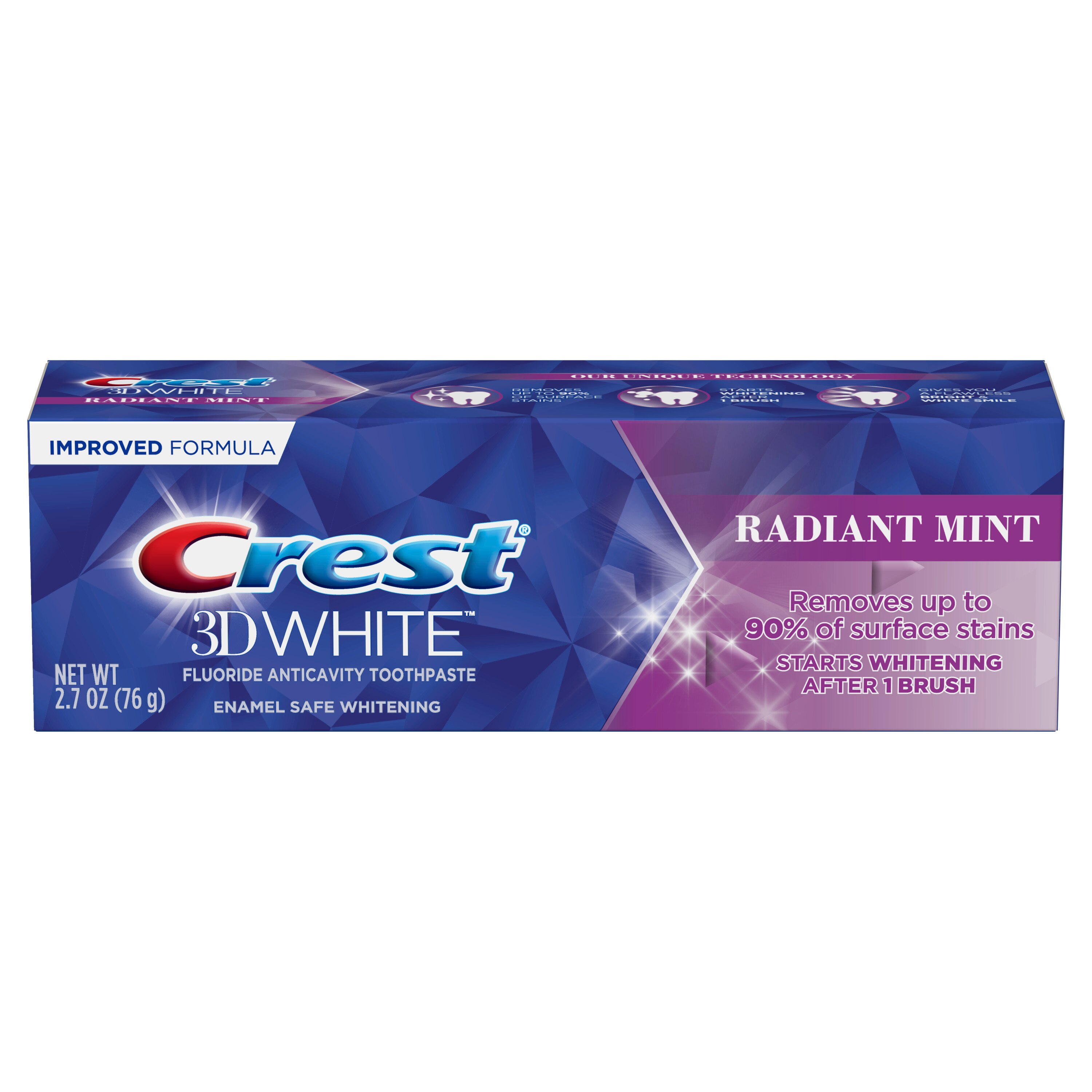 Crest 3D White Fluoride Anticavity Whitening Toothpaste, Advanced Radiant Mint