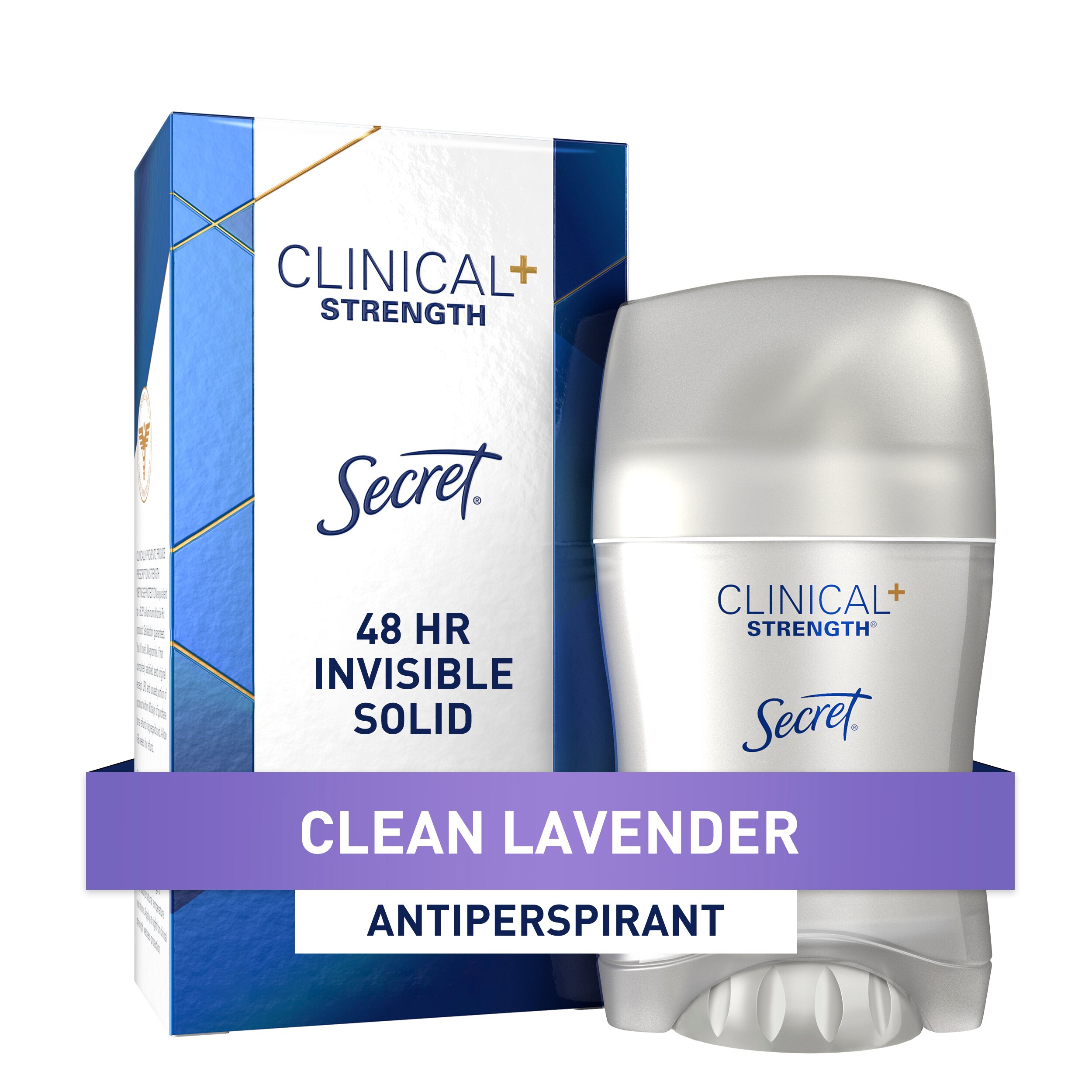 Secret Clinical Strength 72-Hour Antiperspirant & Deodorant Stick, Clean Lavender, 1.6 OZ