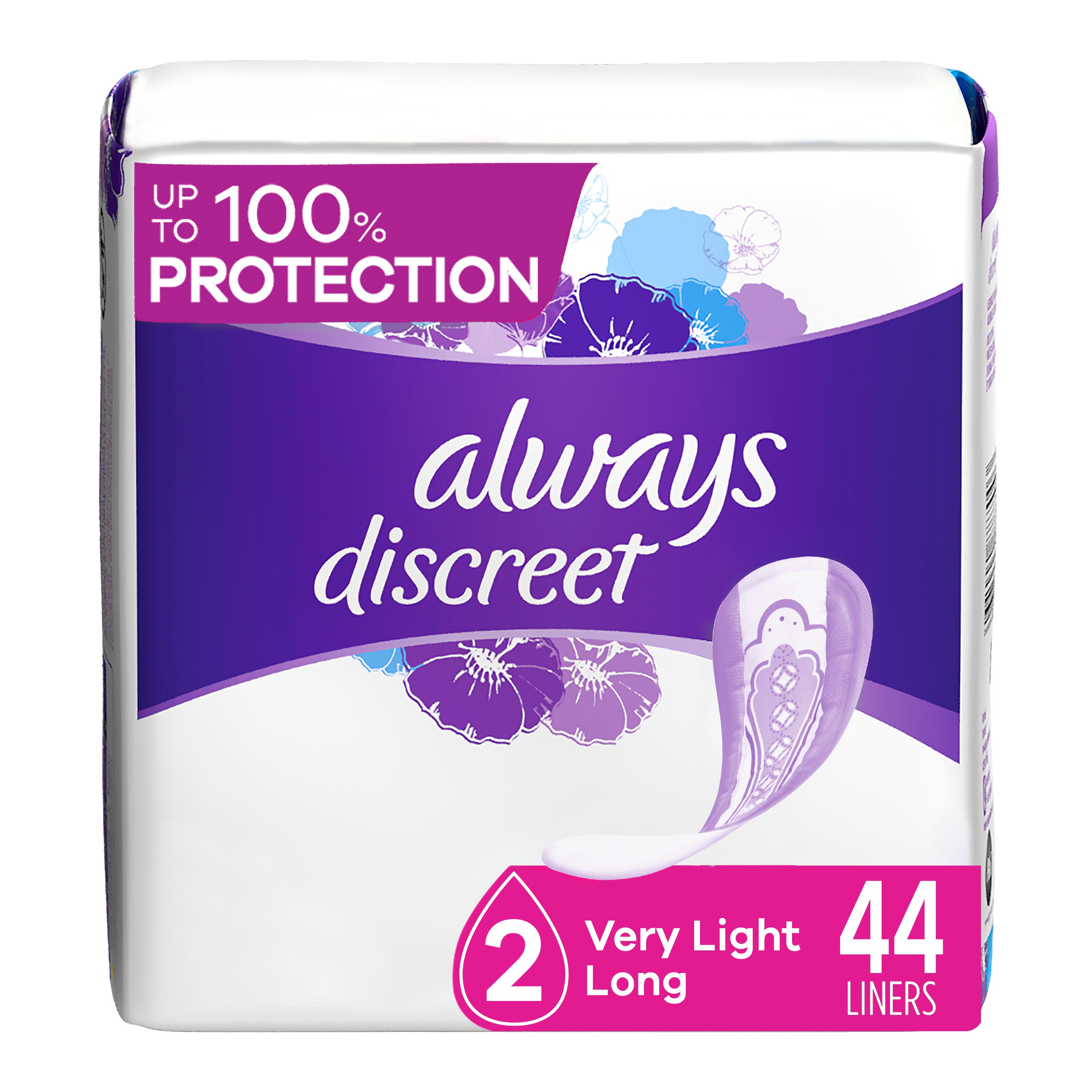 Always Discreet Incontinence Liners 2 Drop Light Absorbancy