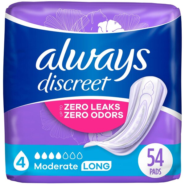 Always Discreet Incontinence Pads 4 Drop Moderate Absorbancy