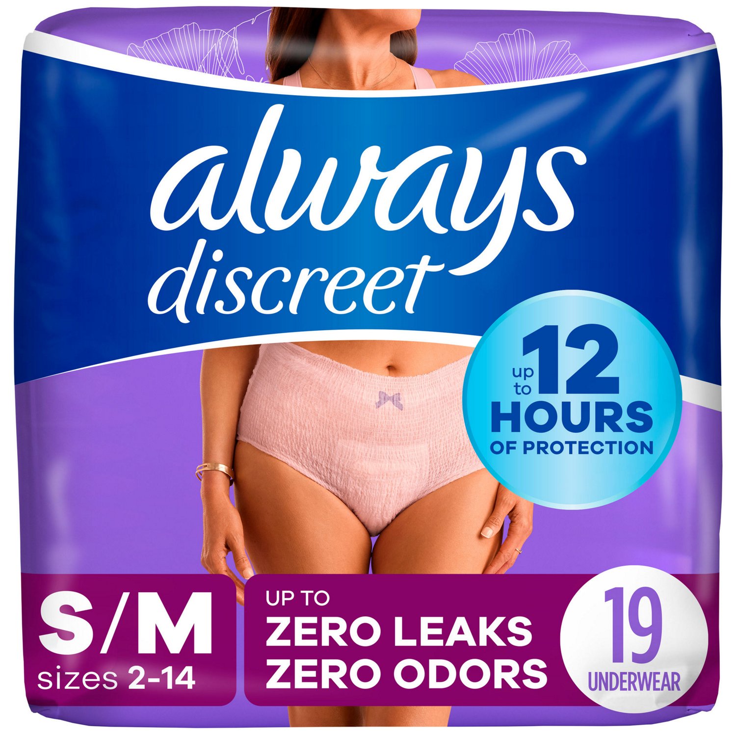 Always Discreet Incontinence Underwear for Women Maximum Protection (choose your count)