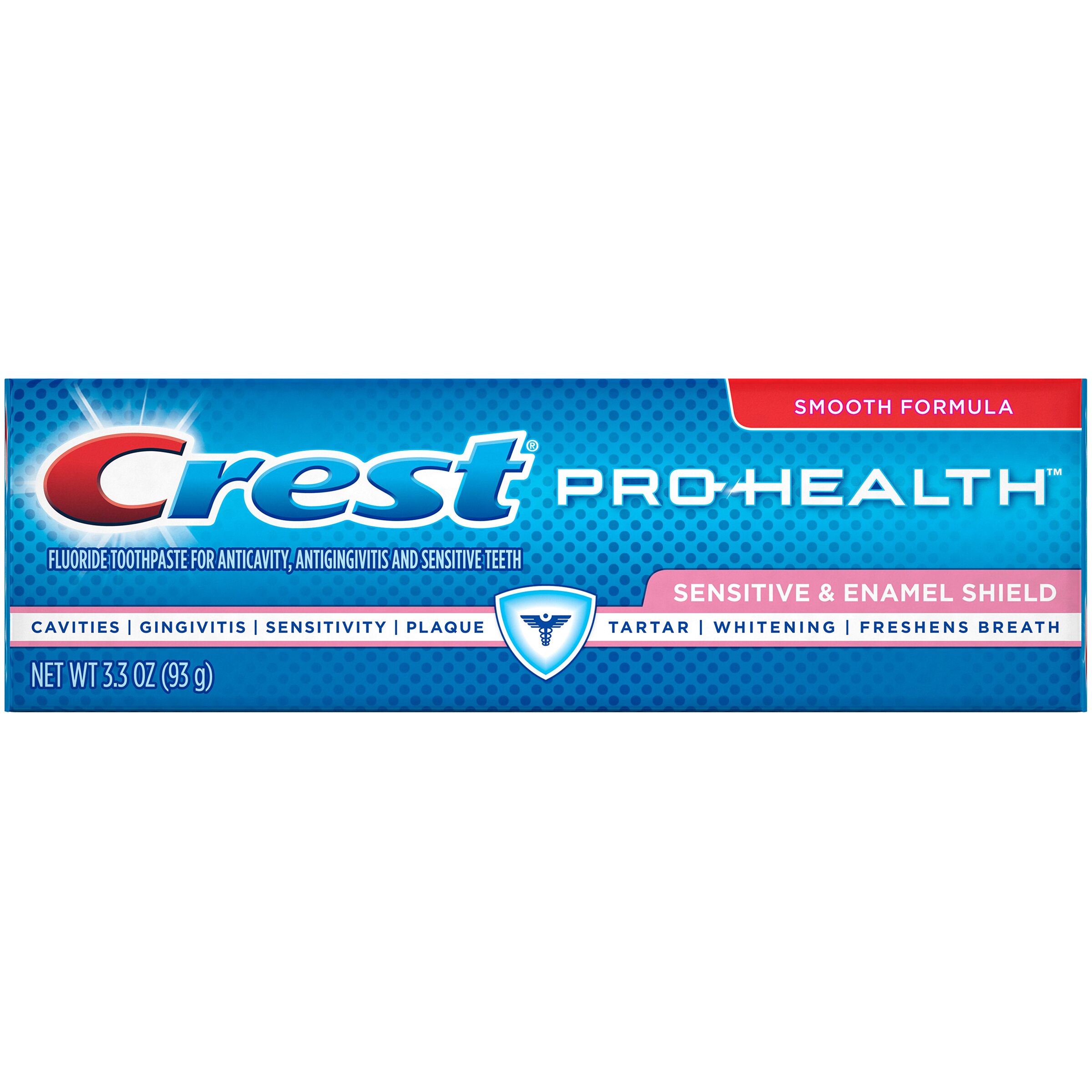 Crest Pro-Health Fluoride Toothpaste for Anticavity, Antigingivitis, and Sensitive Teeth, Enamel Shield, Smooth Formula