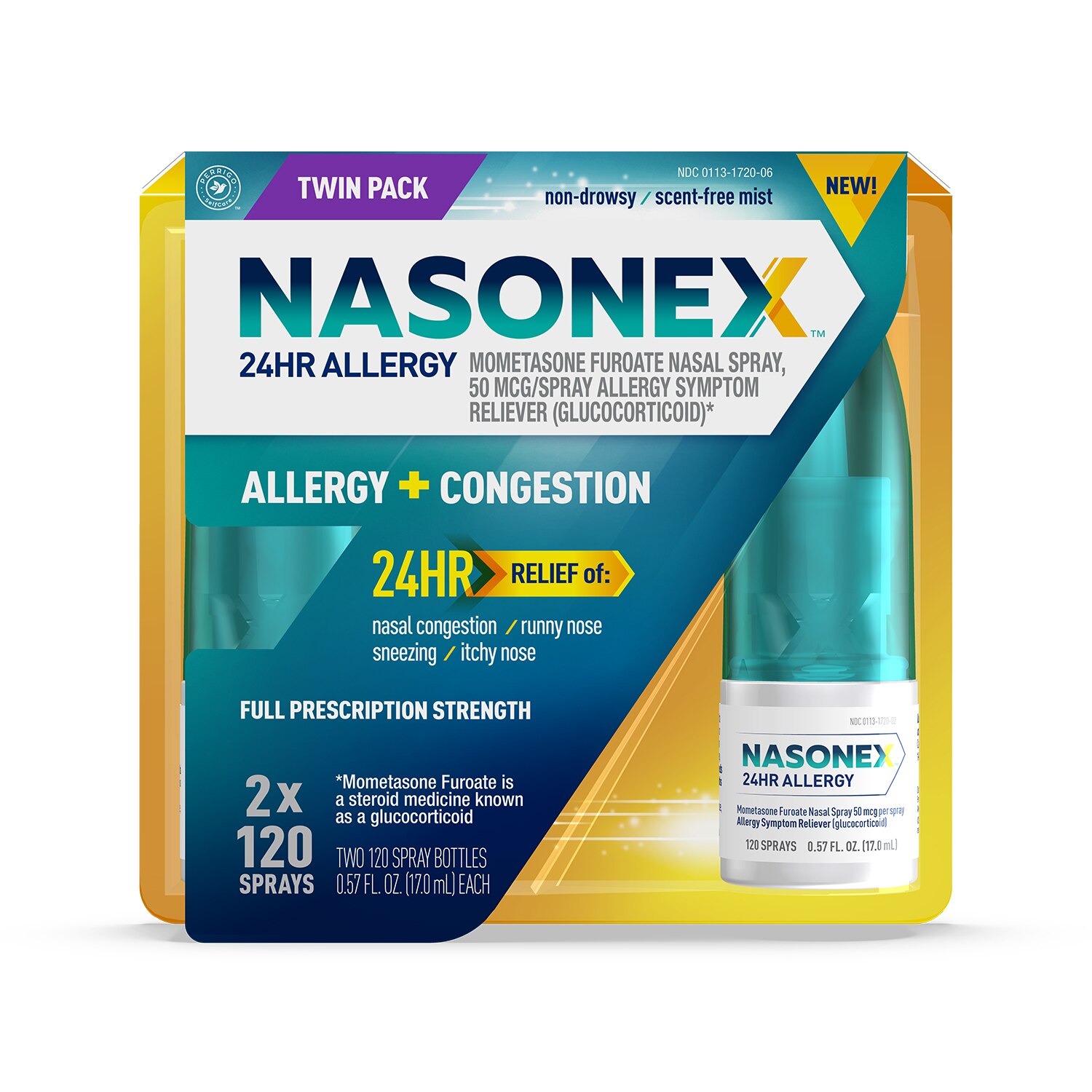 Nasonex 24HR Non-Drowsy Allergy + Congestion Nasal Spray