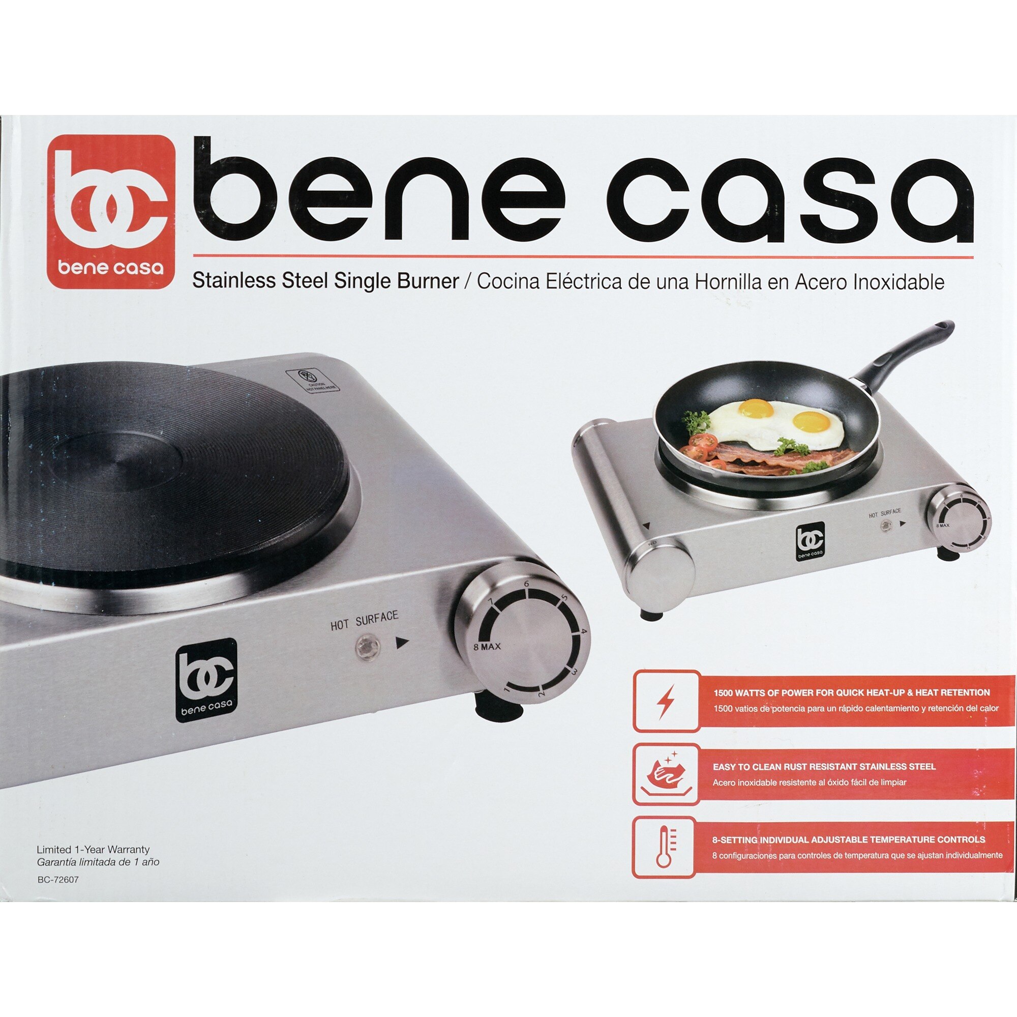 Bene Casa Single Burner, Stainless Steel