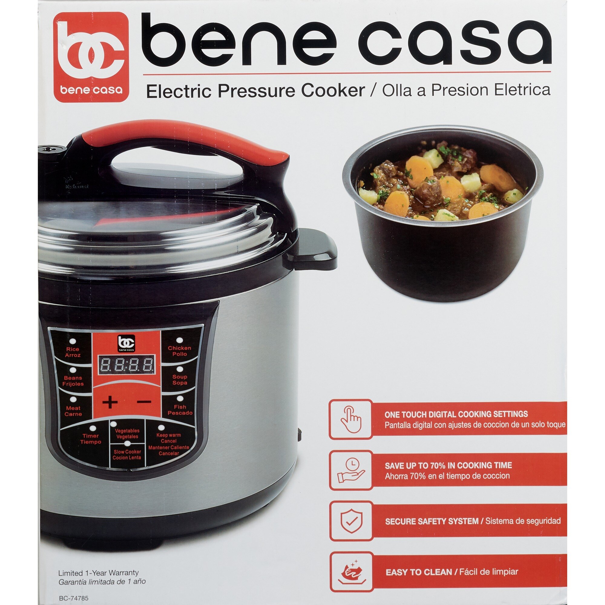 Bene Casa Electric Pressure Cooker, 5 LT