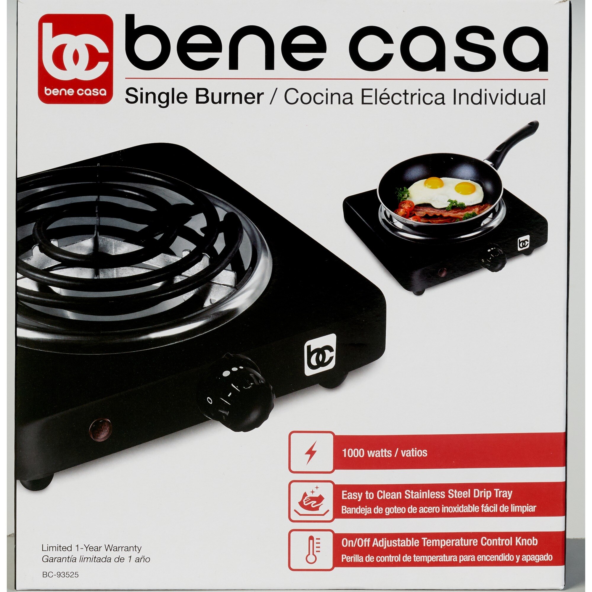 Bene Casa Single Coil Burner, Black