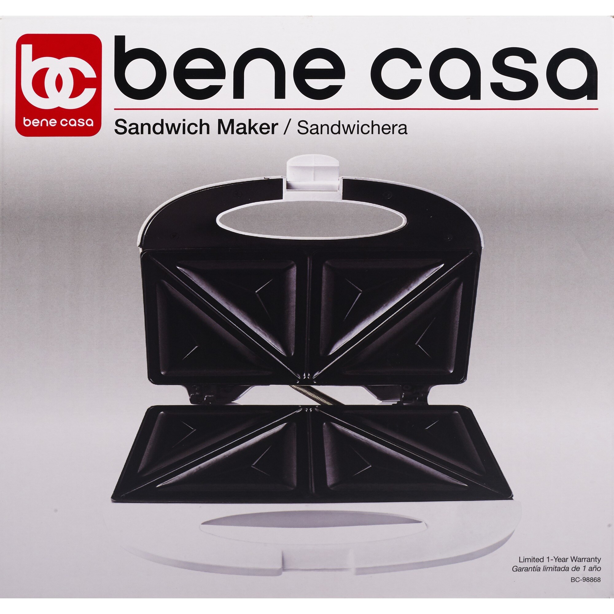 Bene Casa Sandwich Maker, White