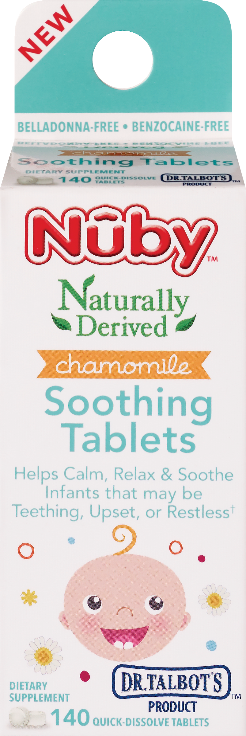 Nuby Chamomile Soothing Tablets, 140 CT