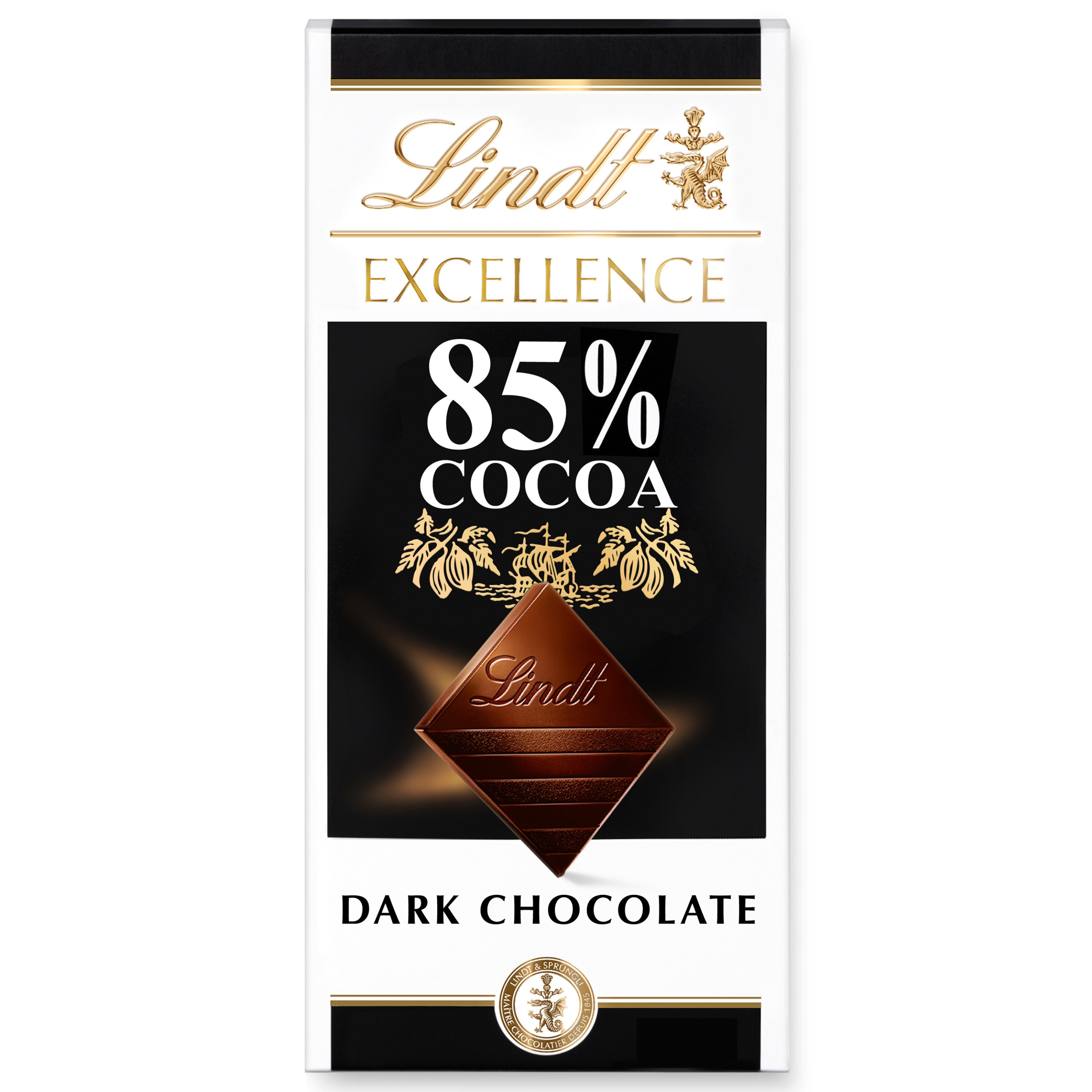 Lindt Excellence 85% Cocoa Dark Chocolate Candy Bar, Dark Chocolate, 3.5 oz