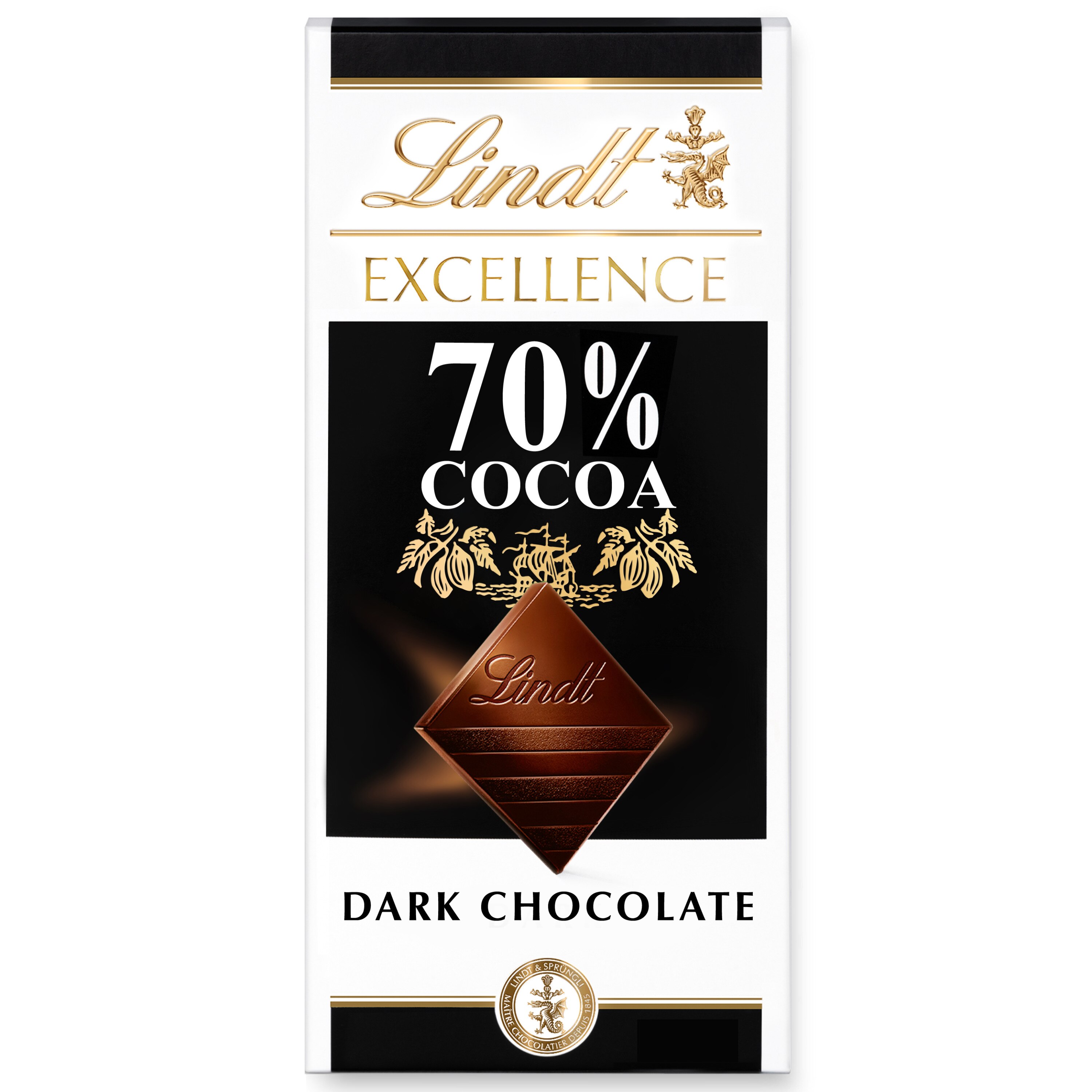 Lindt Excellence 70% Cocoa Dark Chocolate Candy Bar, Dark Chocolate, 3.5 oz