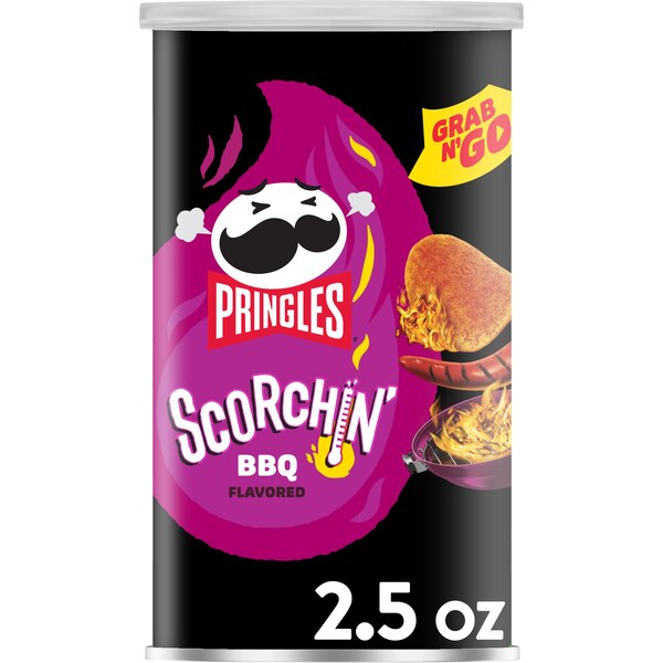 Pringles Scorchin' Grab N' Go BBQ Potato Crisps, 2.5 oz