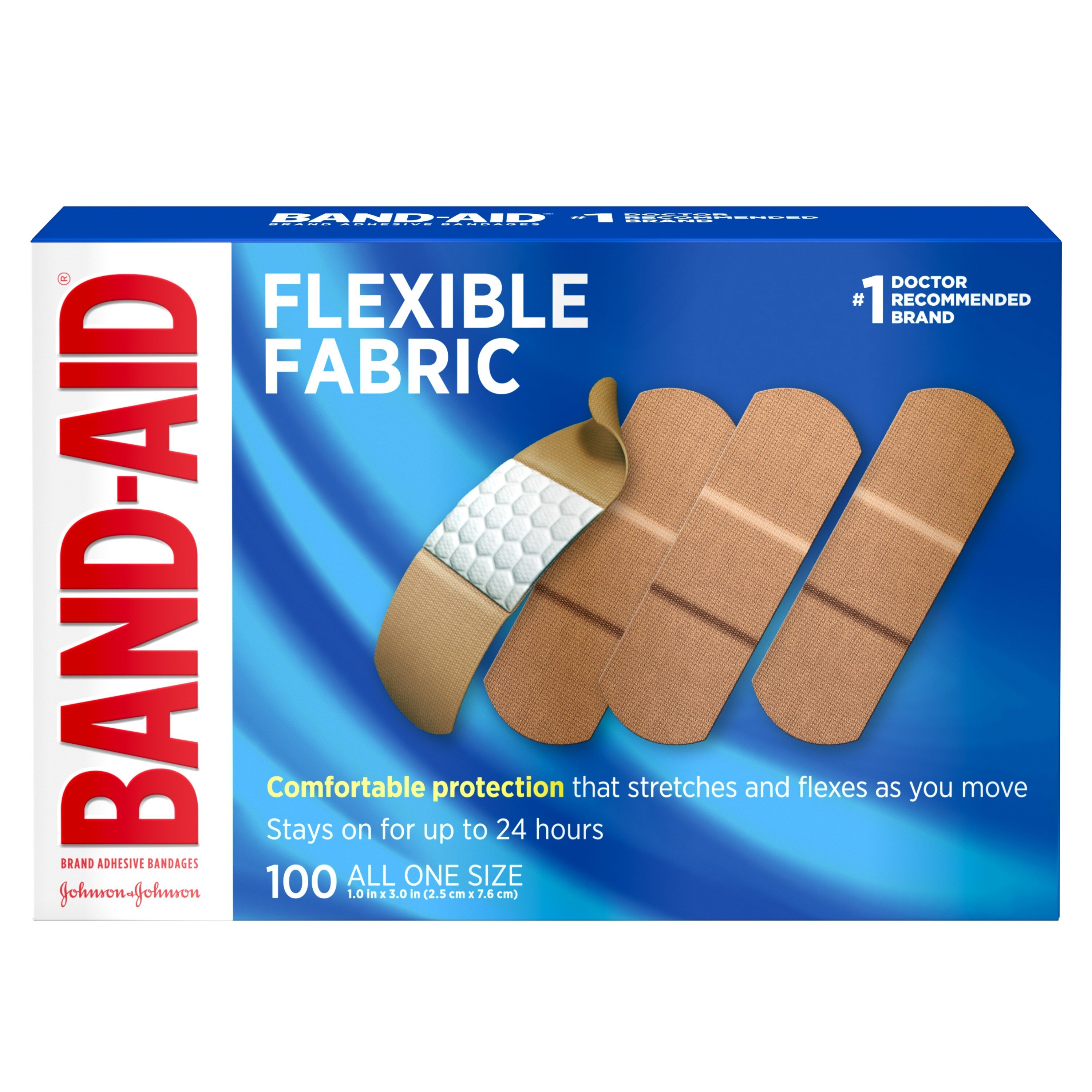 Band-Aid Brand Flexible Fabric Adhesive Bandages, All One Size