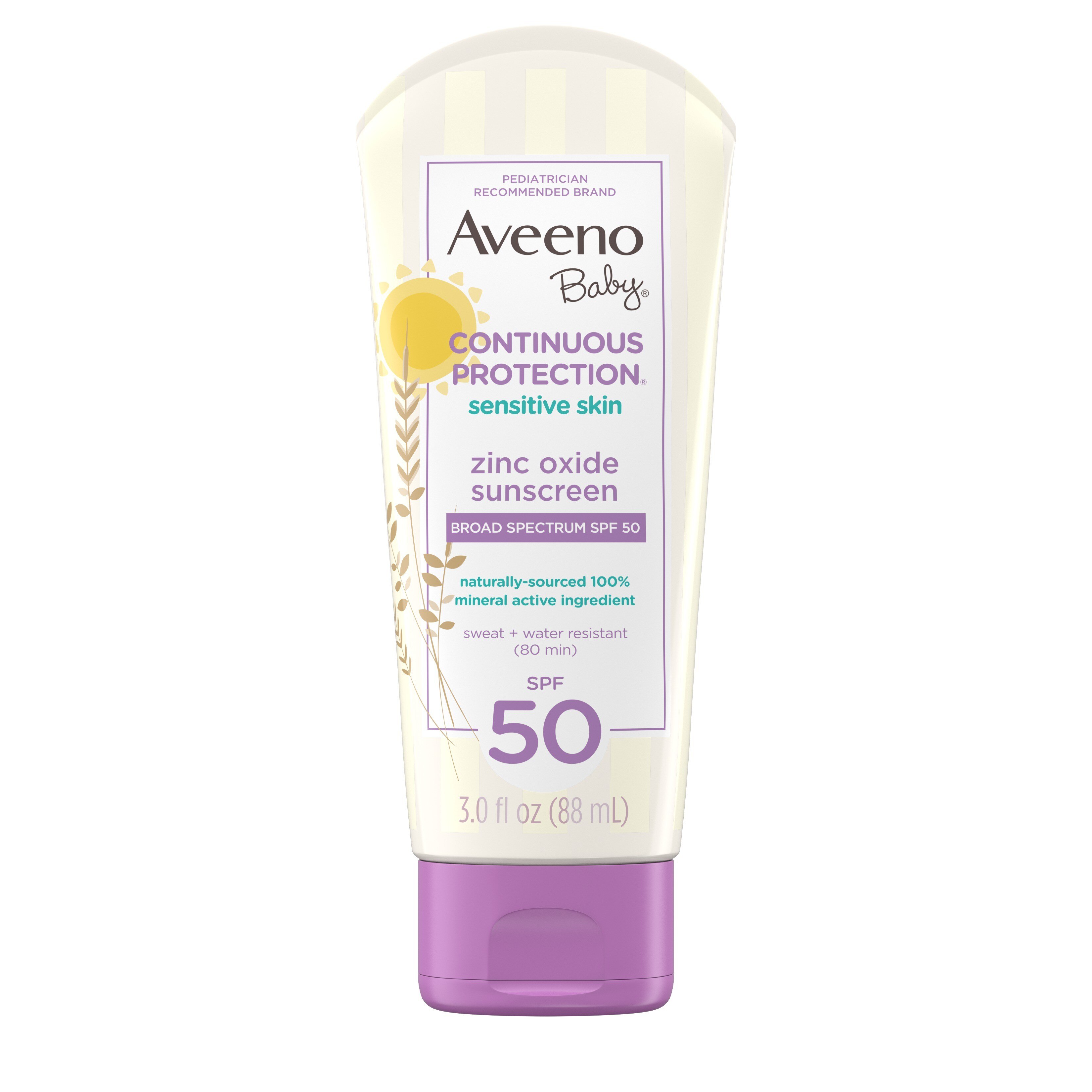 Aveeno Baby Zinc Oxide Sunscreen SPF 50, 3 FL OZ