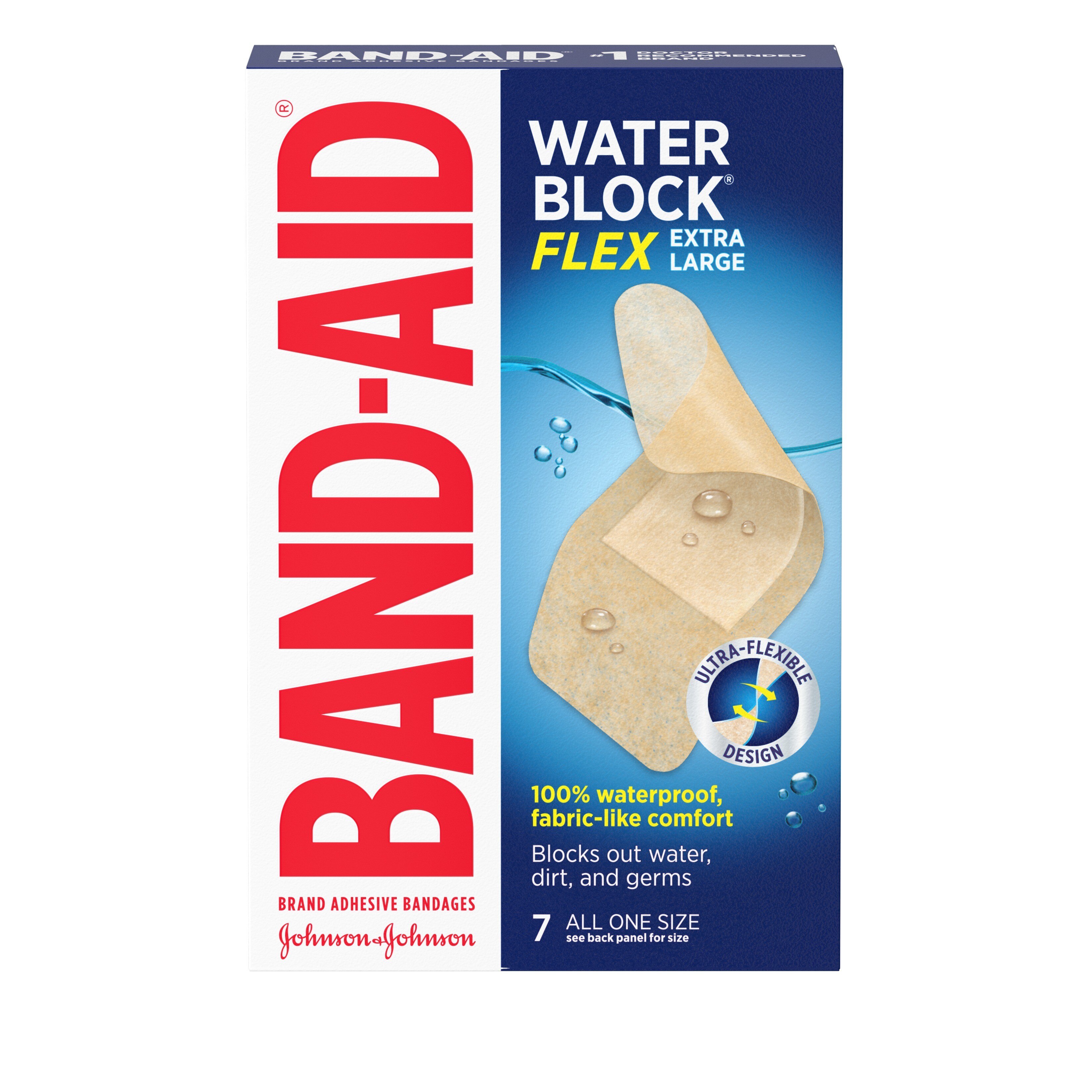 Band-Aid Brand Water Block Flex Adhesive Bandages, Extra Large