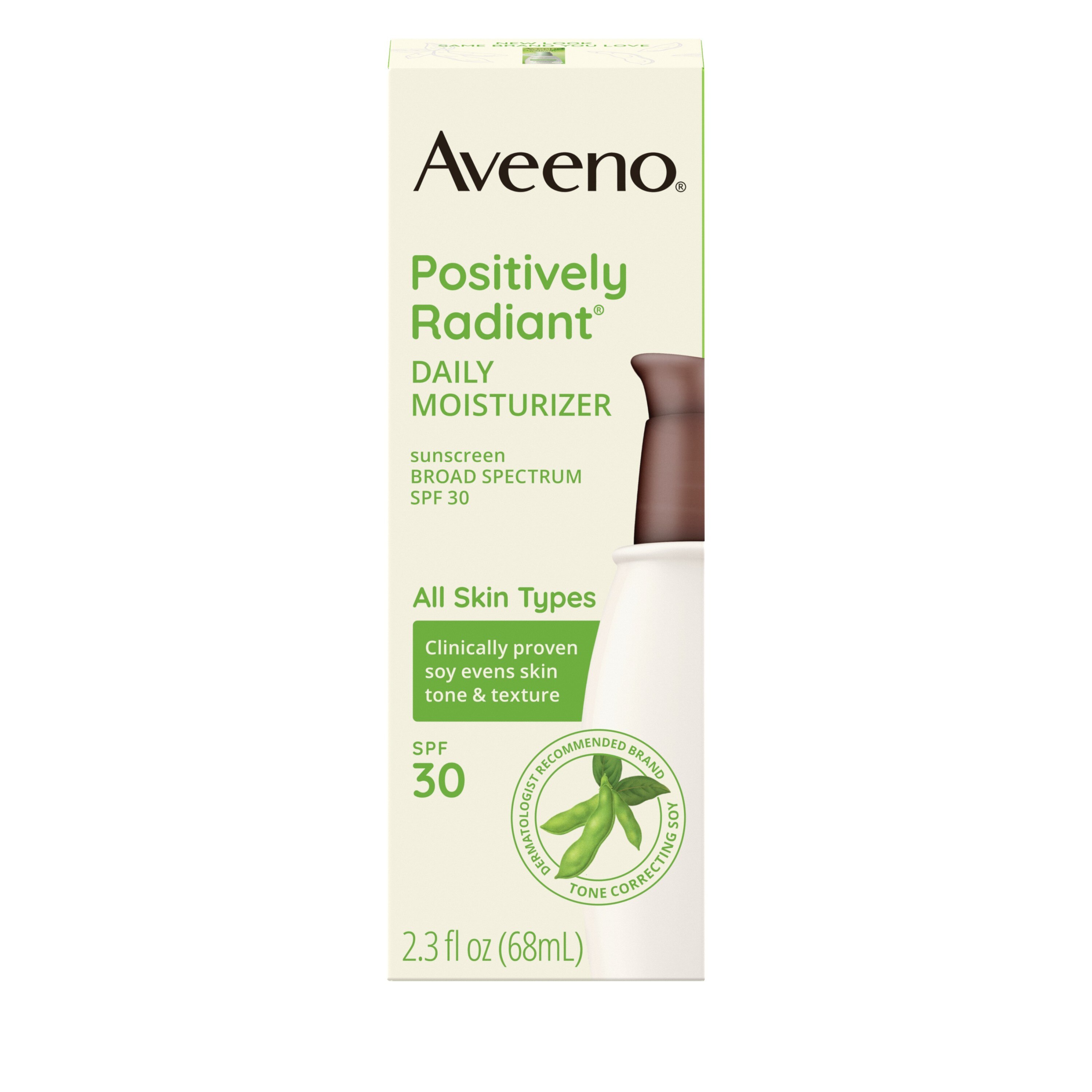 Aveeno Positively Radiant Daily Face Moisturizer Broad Spectrum SPF 30, 2.3 OZ