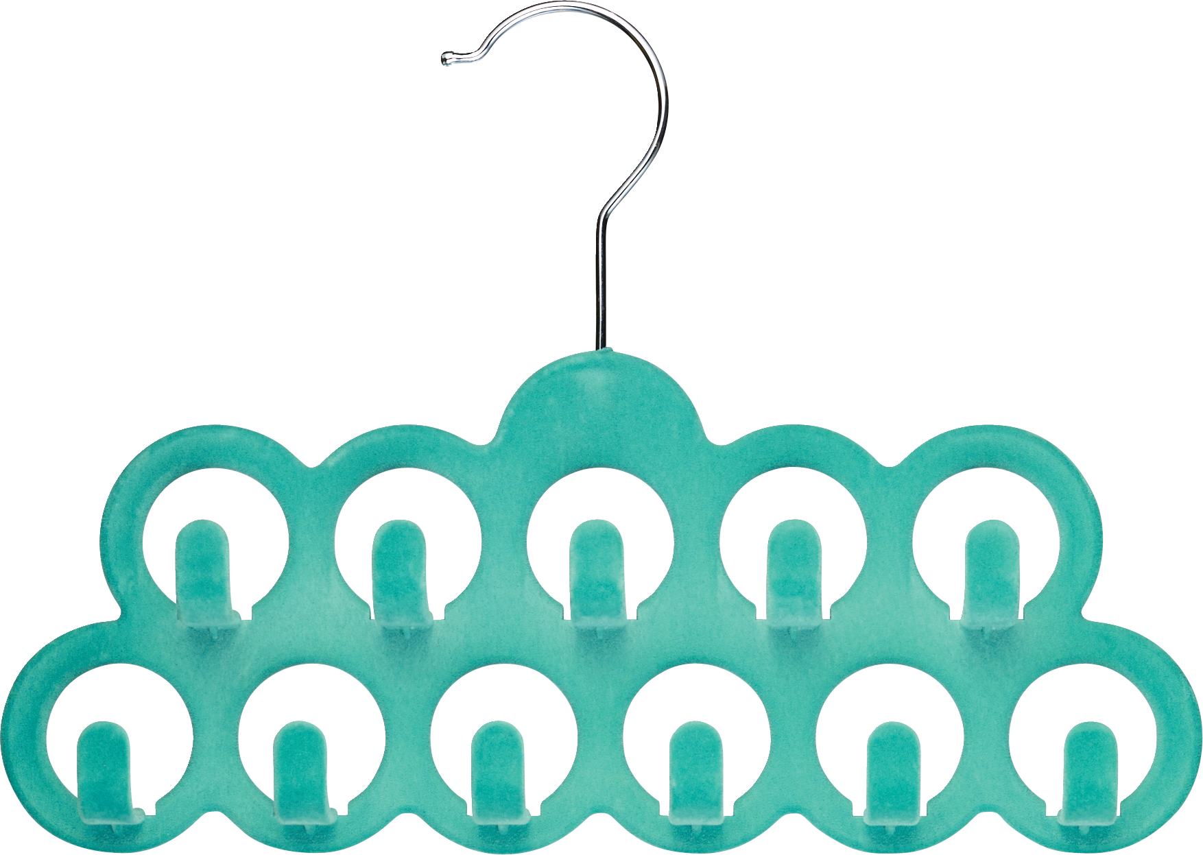 Whitmor Flocked Scarf Hanger With Hooks, Turquoise