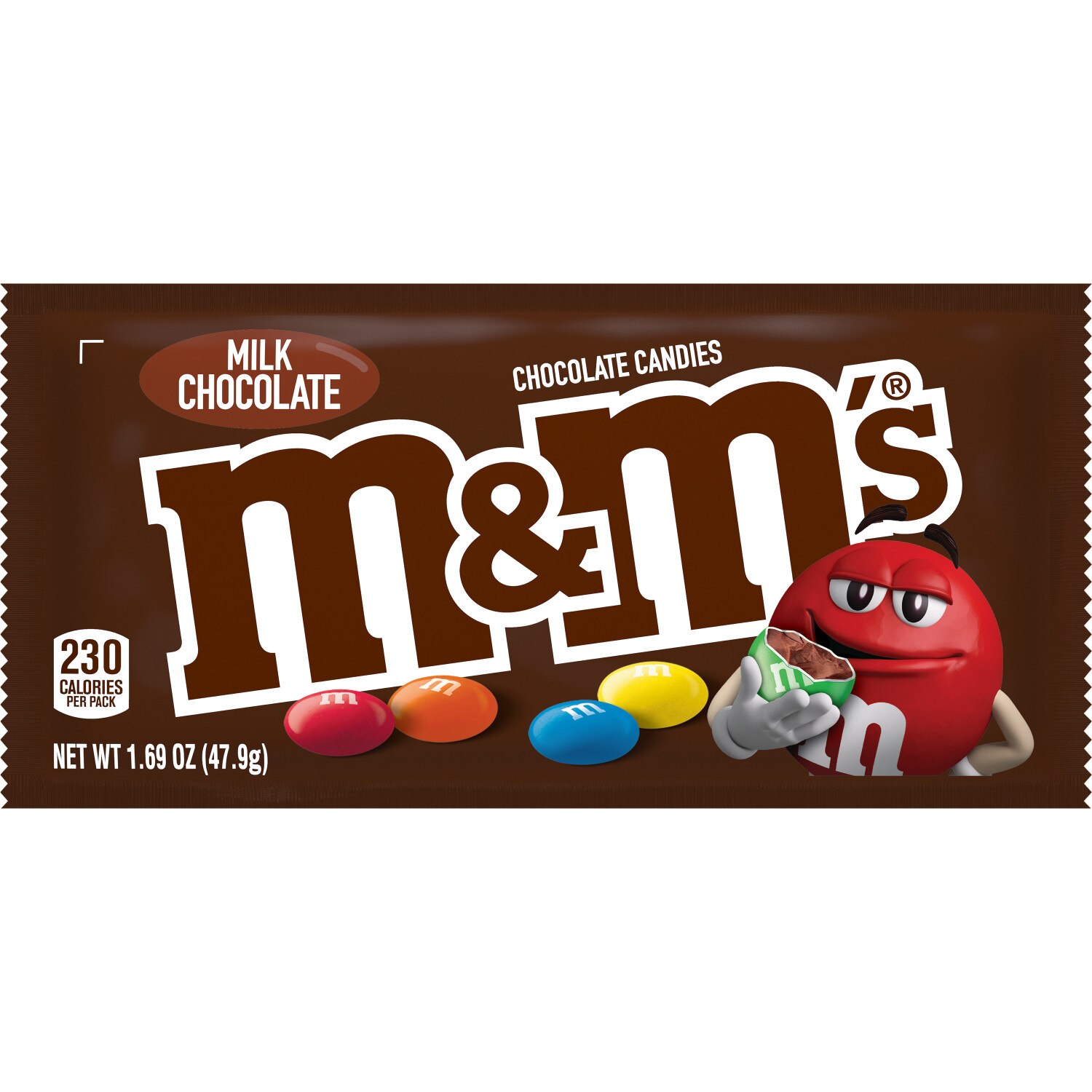 M&M's Milk Chocolate Candy Single Size, 1.69 oz