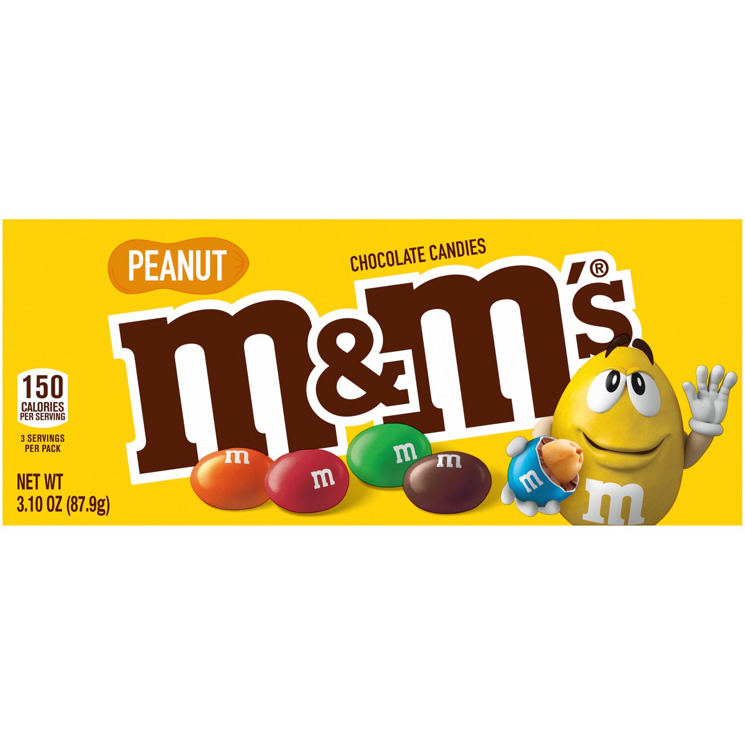 M&M's Peanut Milk Chocolate Candy Theater Box, 3.1 Oz