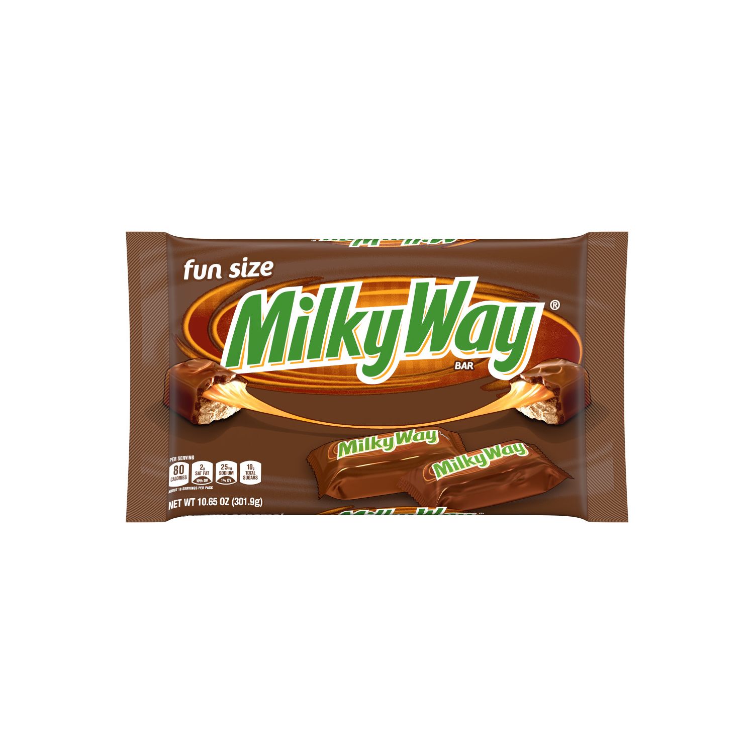 Milky Way, Fun Size Milk Chocolate Candy Bars Bag, 10.65 oz 