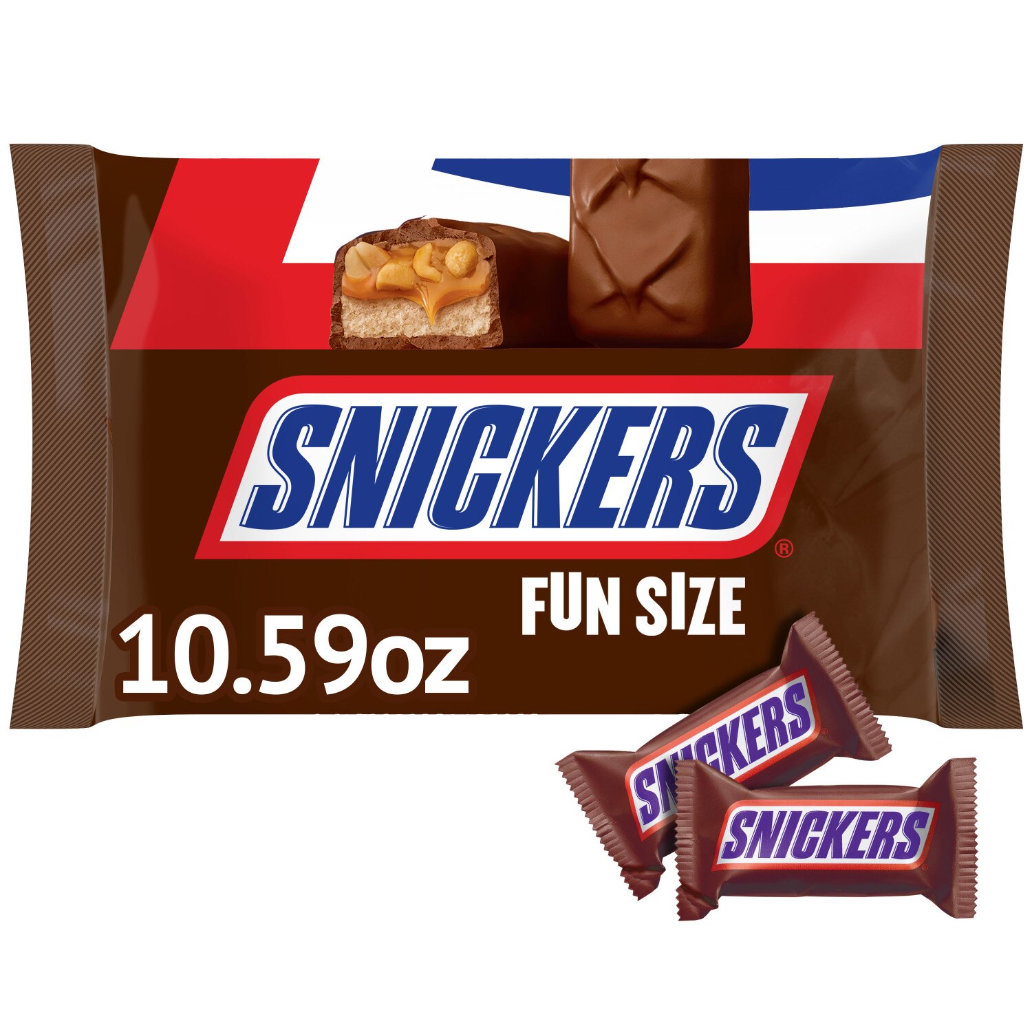 SNICKERS Chocolate Candy Bars, Fun Size, 10.59 Oz Bag