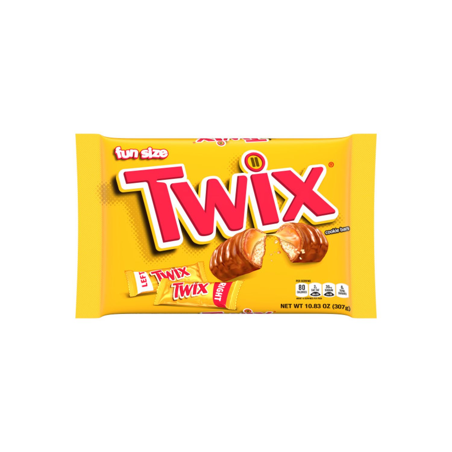 Twix, Fun Size Caramel Cookie Halloween Chocolate Bars Candy Bag, 10.83 oz 