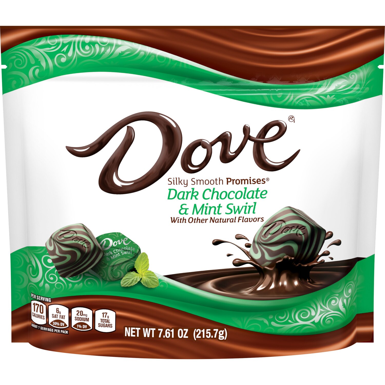 Dove Promises, Dark Chocolate & Mint Swirl Candy, 6.74 Oz Bag