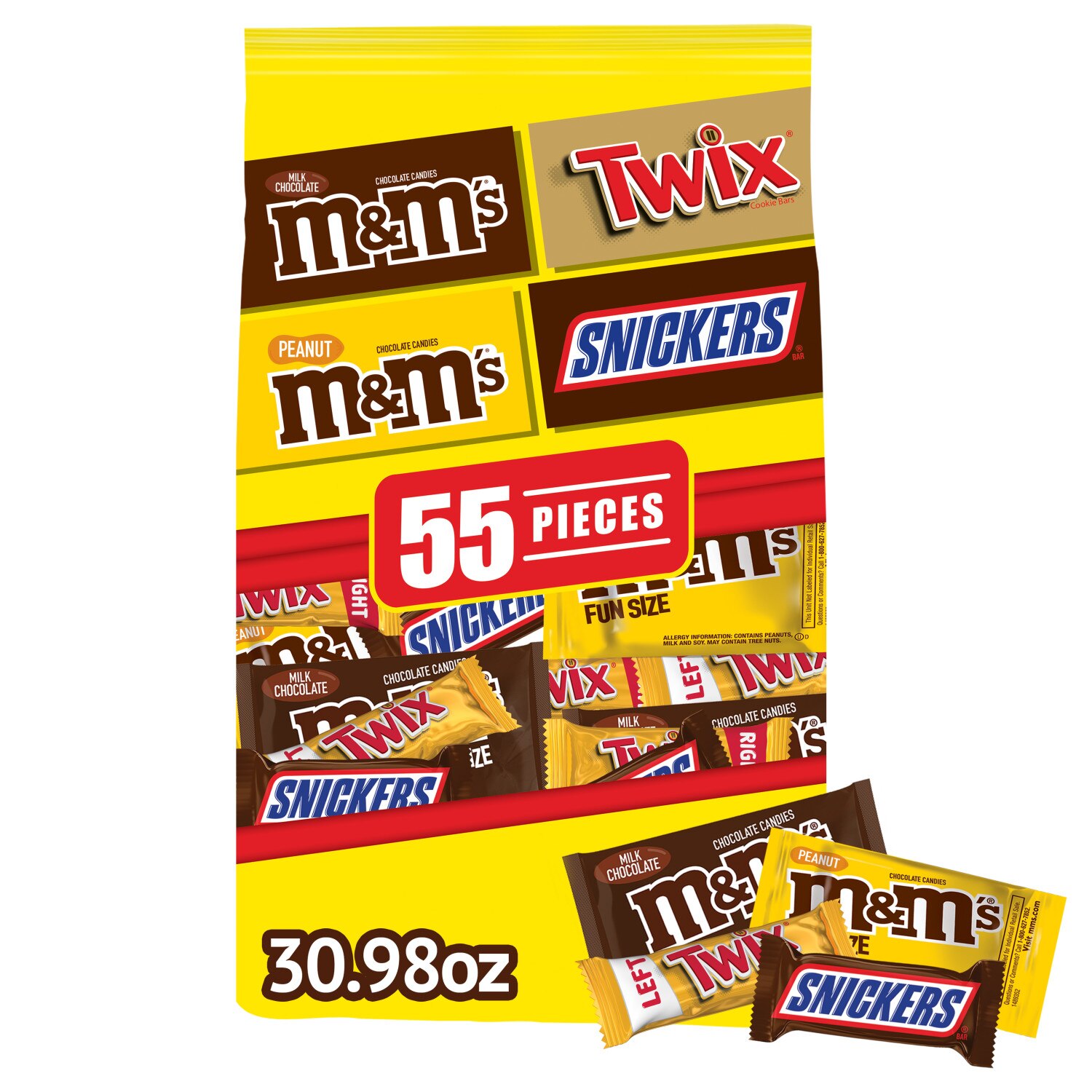 M&M's, Snickers & Milky Way Fun Size Chocolate Candy Variety, Party Size, 30.18 oz