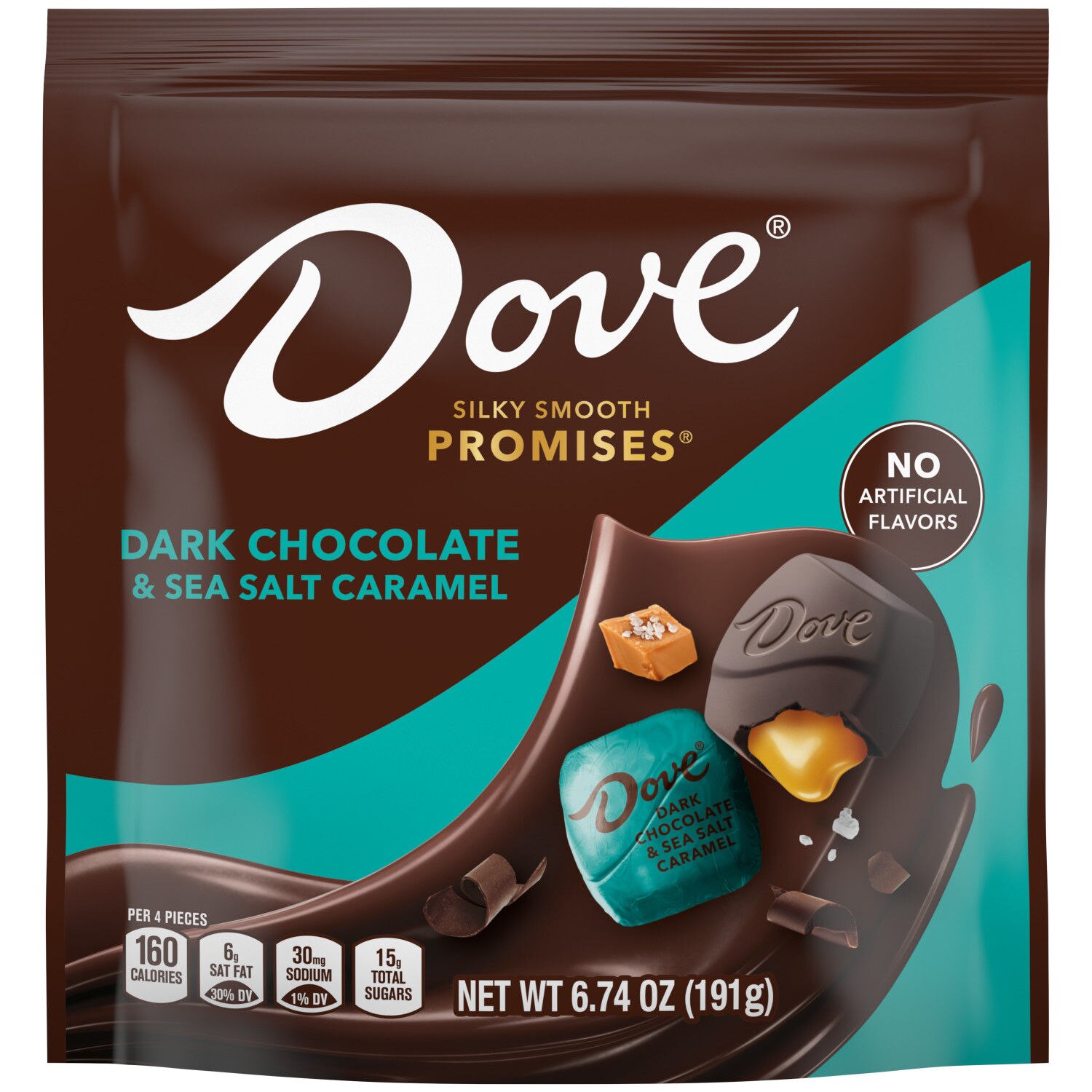 Dove Promises, Dark Chocolate & Sea Salted Caramel Candy, 6.74 Oz Bag