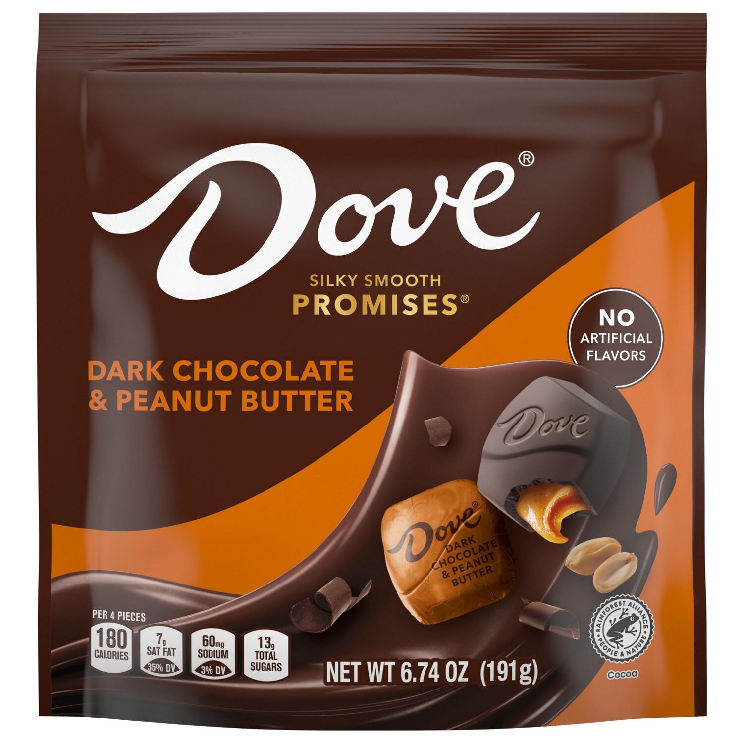 Dove Promises, Dark Chocolate & Peanut Butter Candy, 6.74 Oz Bag