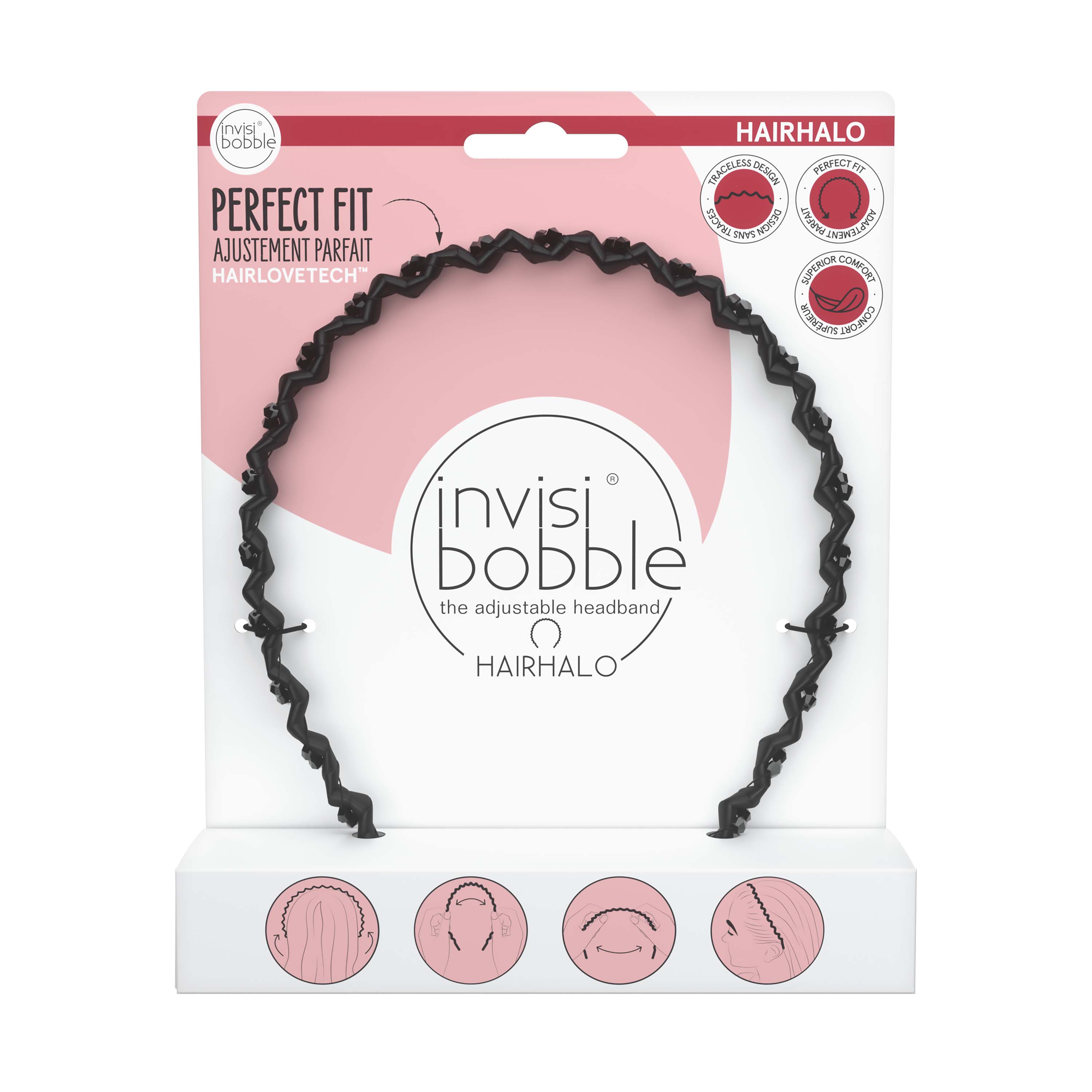 invisibobble HAIRHALO True Sparkle Headband, Black