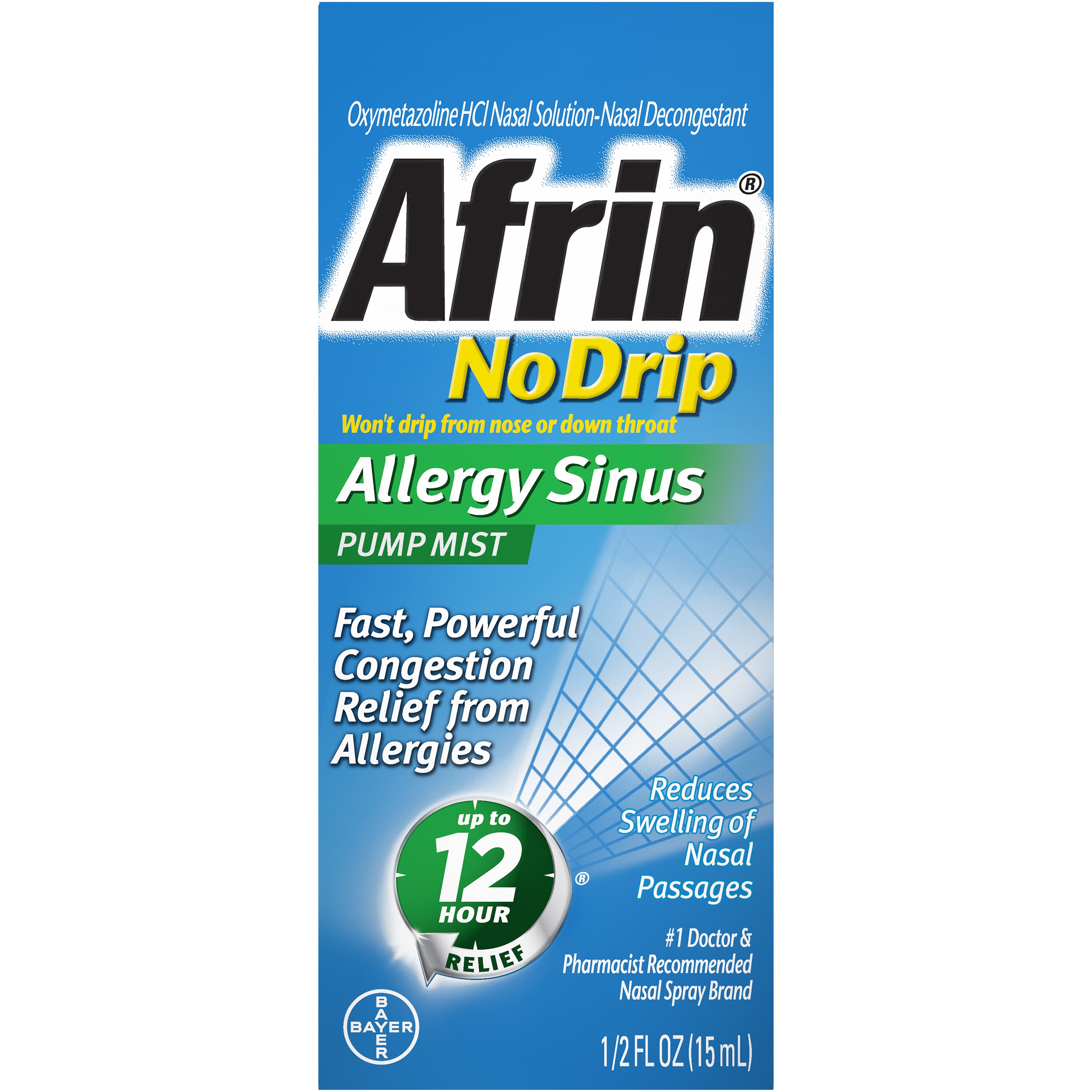 Afrin No Drip Allergy Sinus Pump Nasal Mist, 0.5 OZ