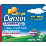 Claritin Children's Non-Drowsy 24HR Allergy Relief Chewable Tablets, Grape, thumbnail image 1 of 8