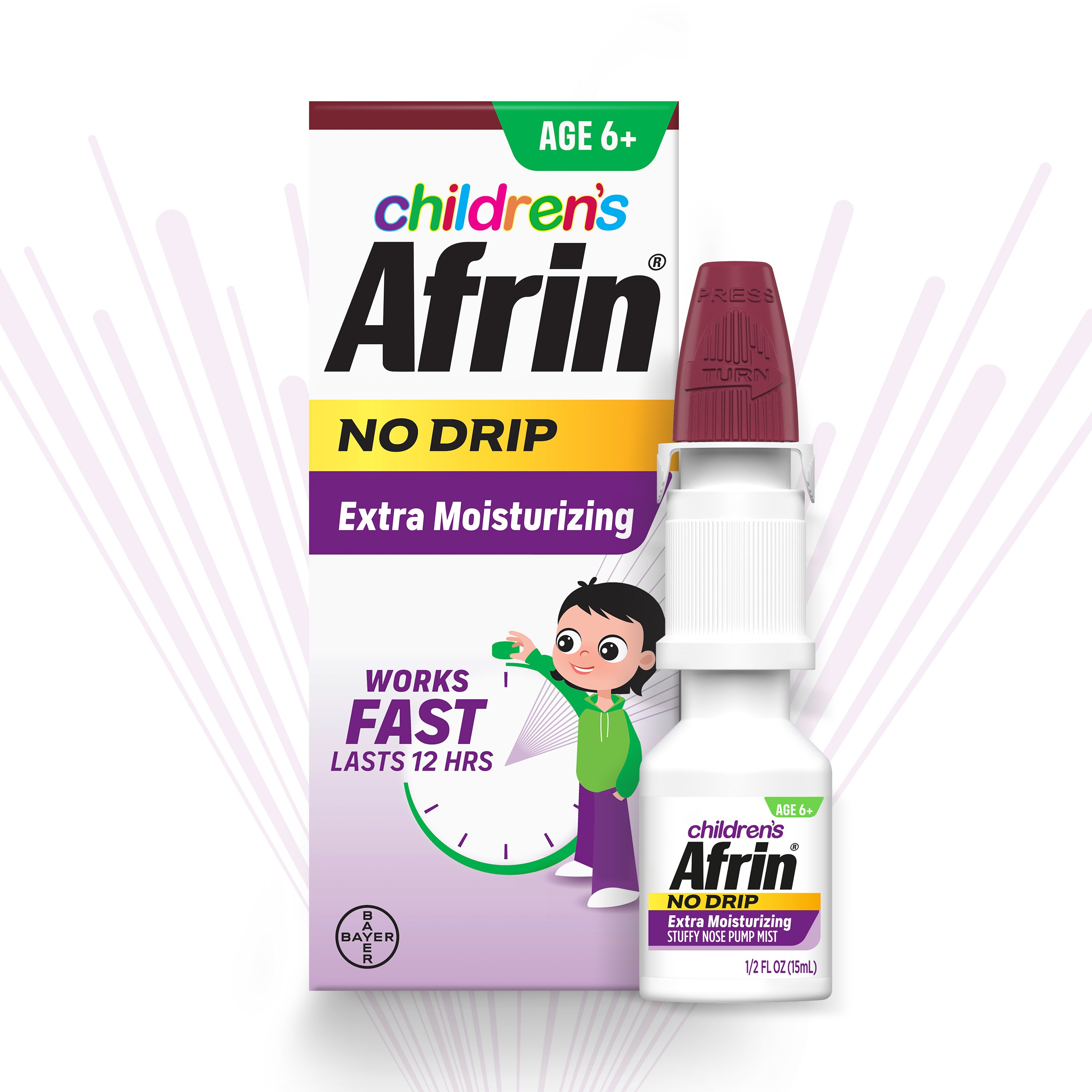 Afrin Children's 12HR No Drip Extra Moisturizing Nasal Spray, 0.5 OZ