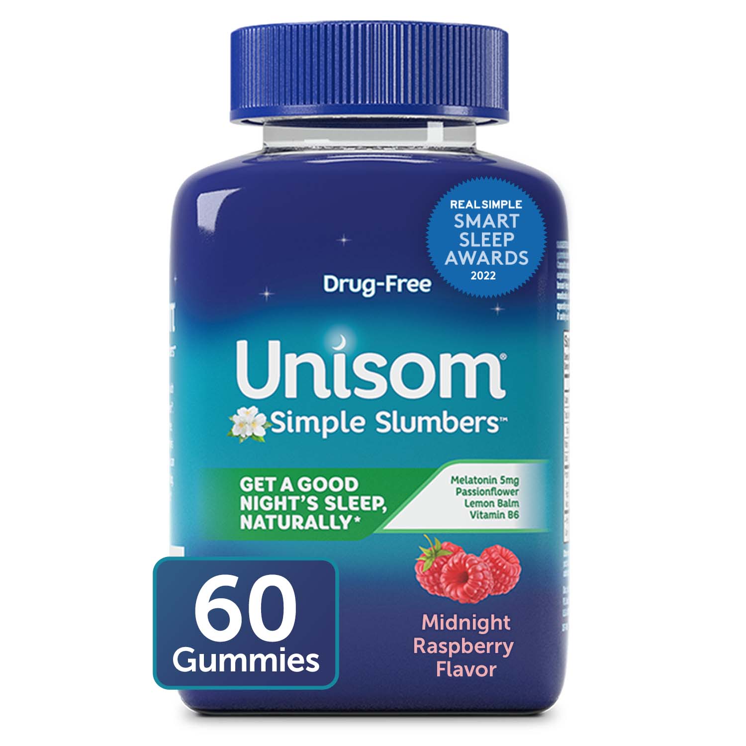 Unisom Simple Slumbers Gummies, Midnight Rasberry, 60 CT