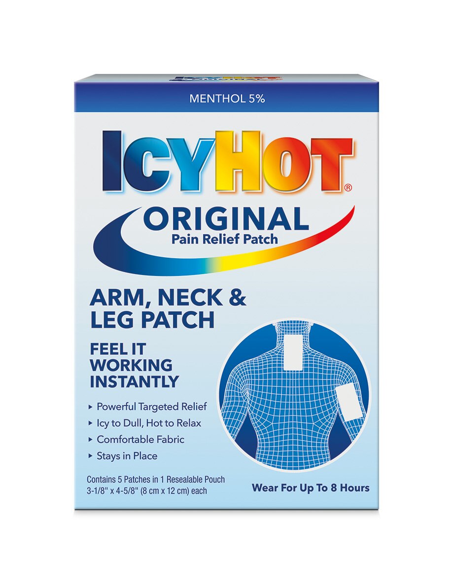 Icy Hot Original Pain Relief Arm Leg & Neck Patch, 5 CT