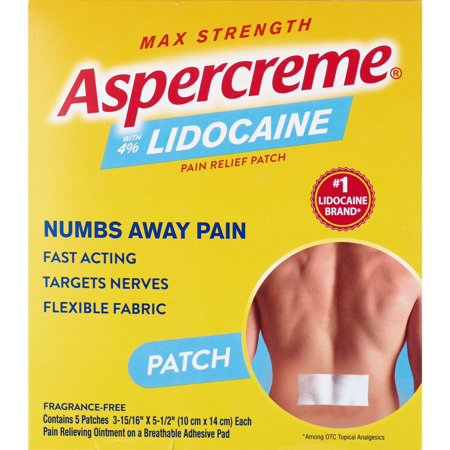 Aspercreme Lidocaine Pain Relief Patch, 5 CT