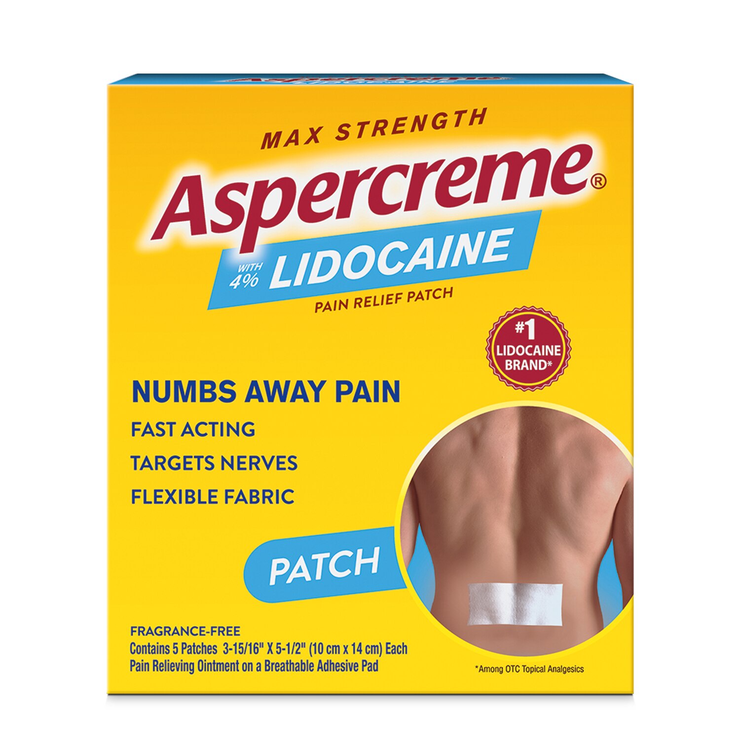 Aspercreme Lidocaine Pain Relief Patch, 5 CT