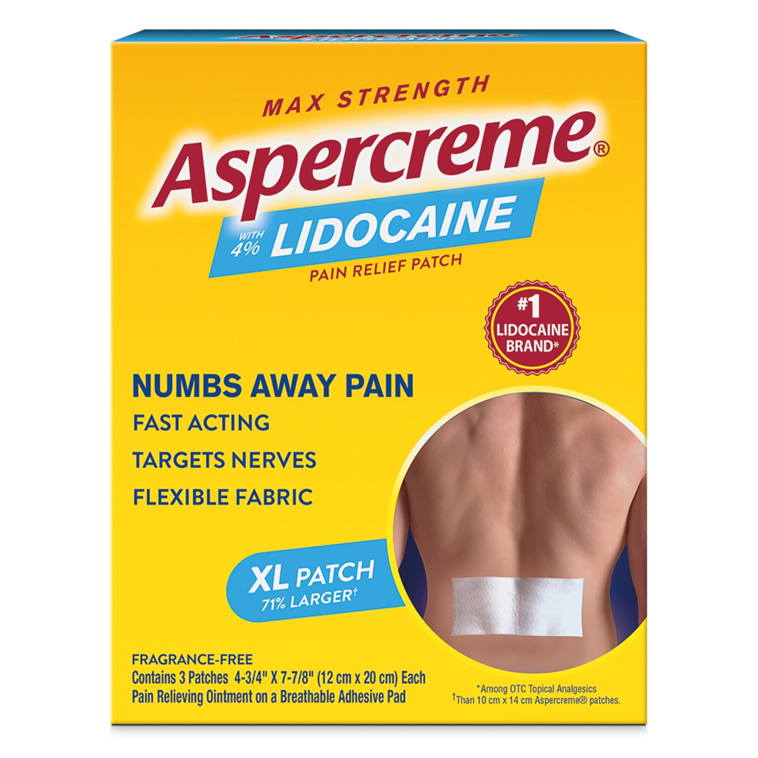 Aspercreme Lidocaine Pain Relief Patch, XL, 3 CT