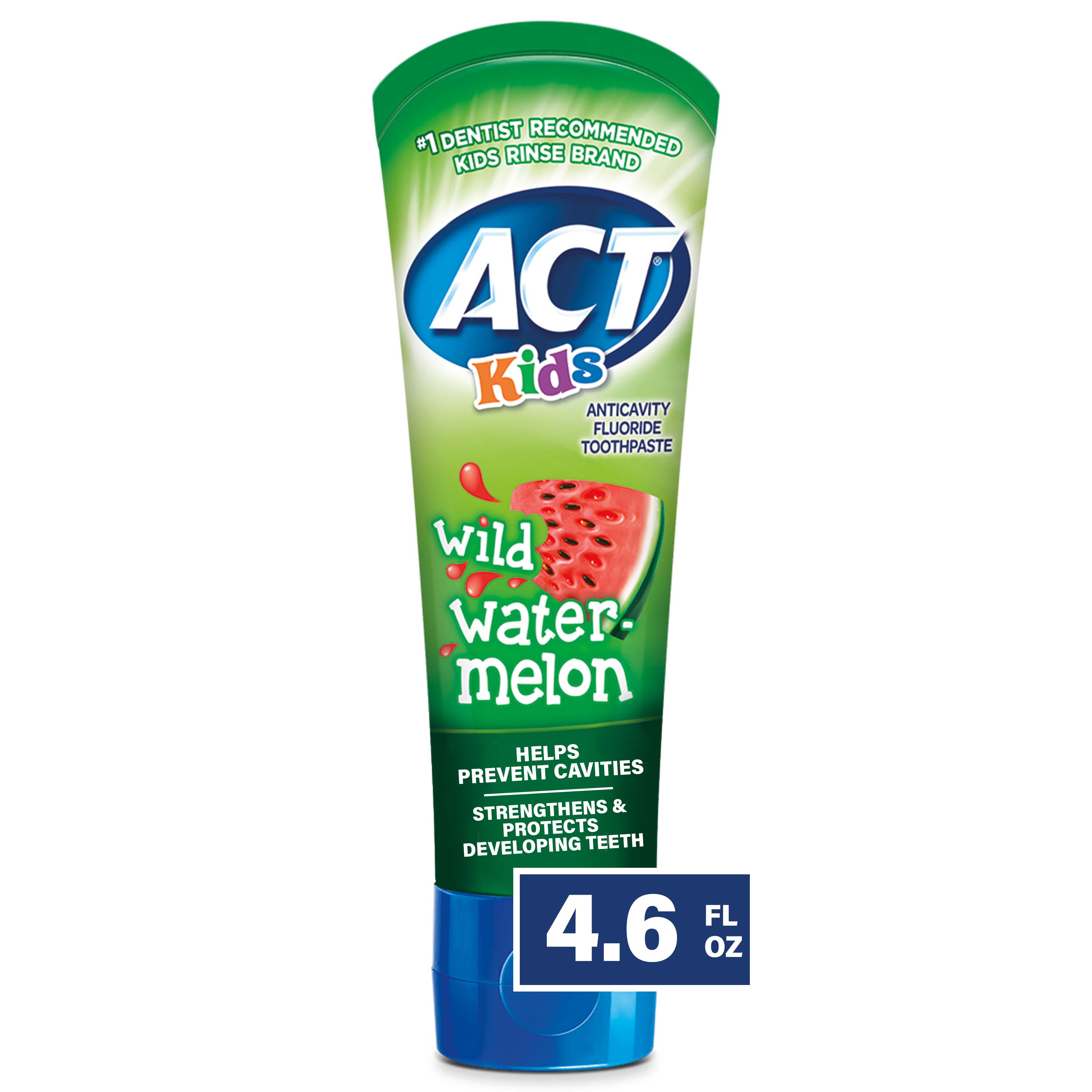 ACT Kids Fluoride Toothpaste, Wild Watermelon, 4.6 OZ