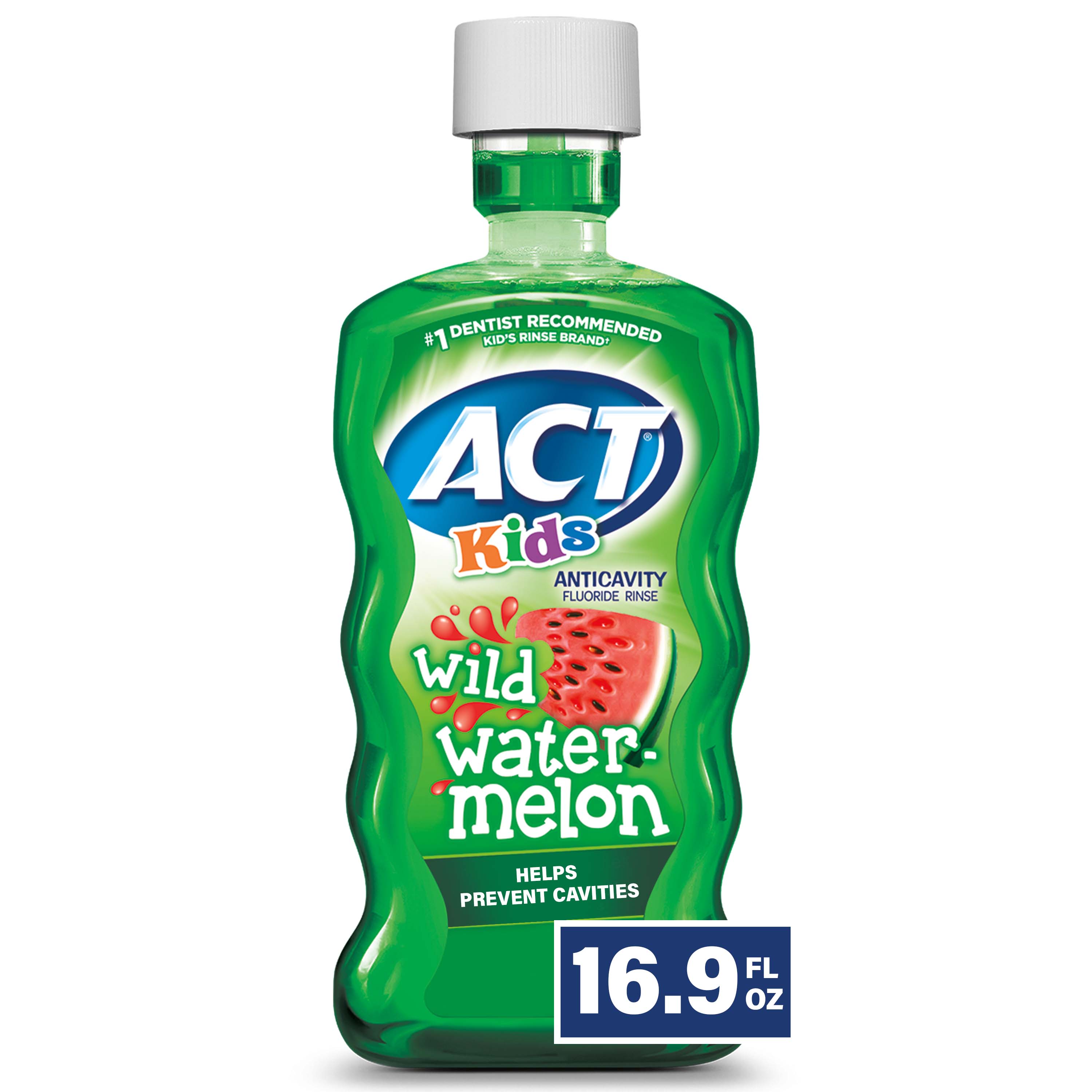 ACT Kids Anticavity Fluoride Rinse, Watermelon, 16.9 OZ