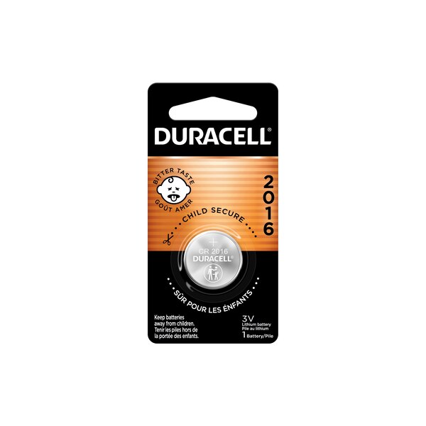 Duracell 2016 3V Lithium Coin Battery, 1/Pack