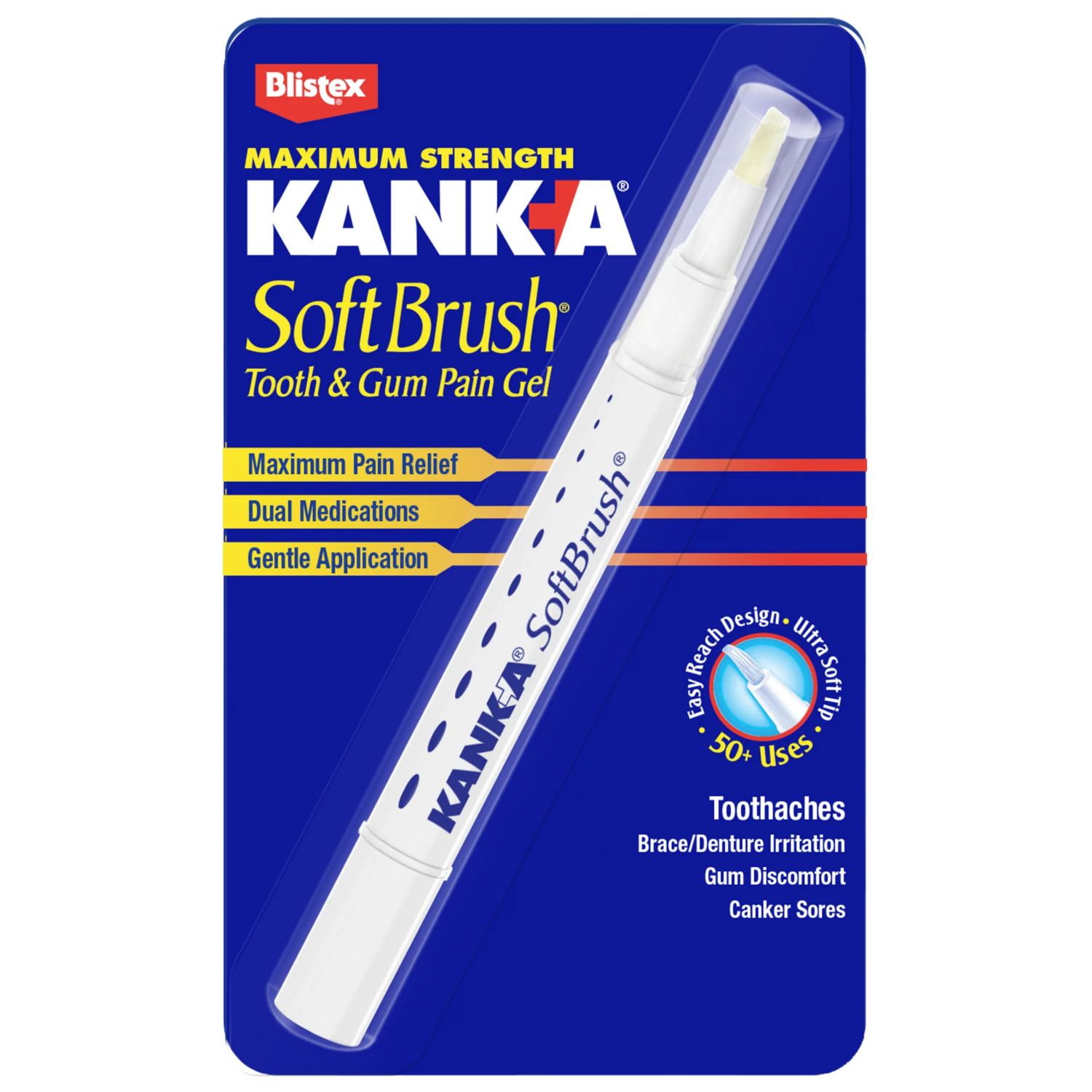 Kank-A Soft Brush Tooth and Gum Pain Gel, Professional Strength, 0.07 OZ