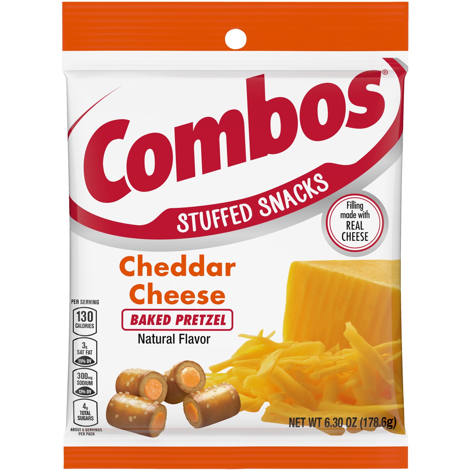 Combos Cheddar Cheese Baked Cracker Snack, 6.3 oz