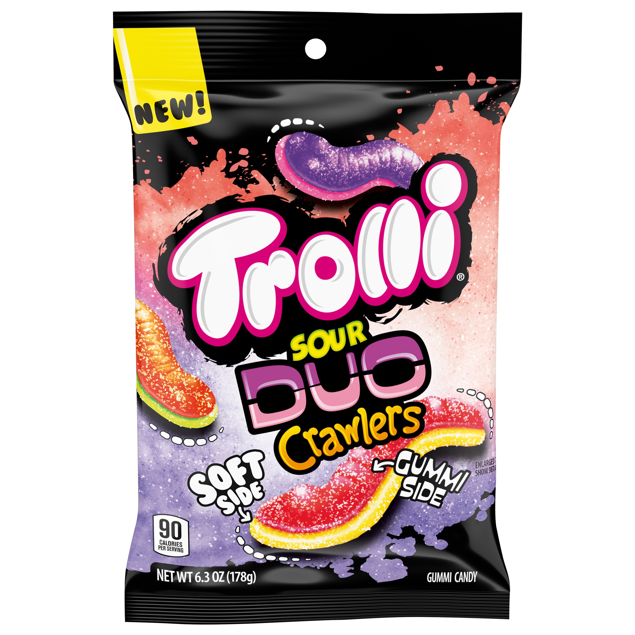 Trolli Sour Duo Crawlers, Gummy Worms, 6.3 OZ